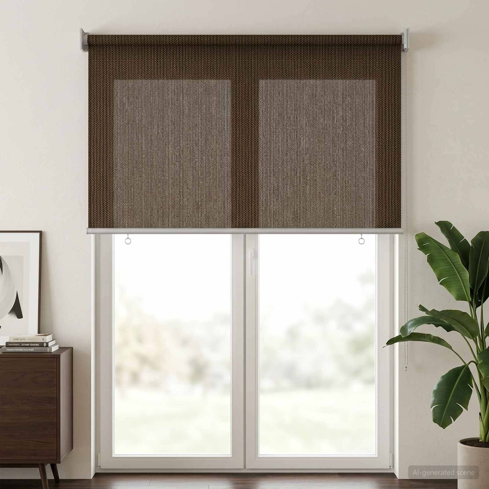 vidaXL Außenrollo 90% UV-Block Braun 80 x 230 cm HDPE