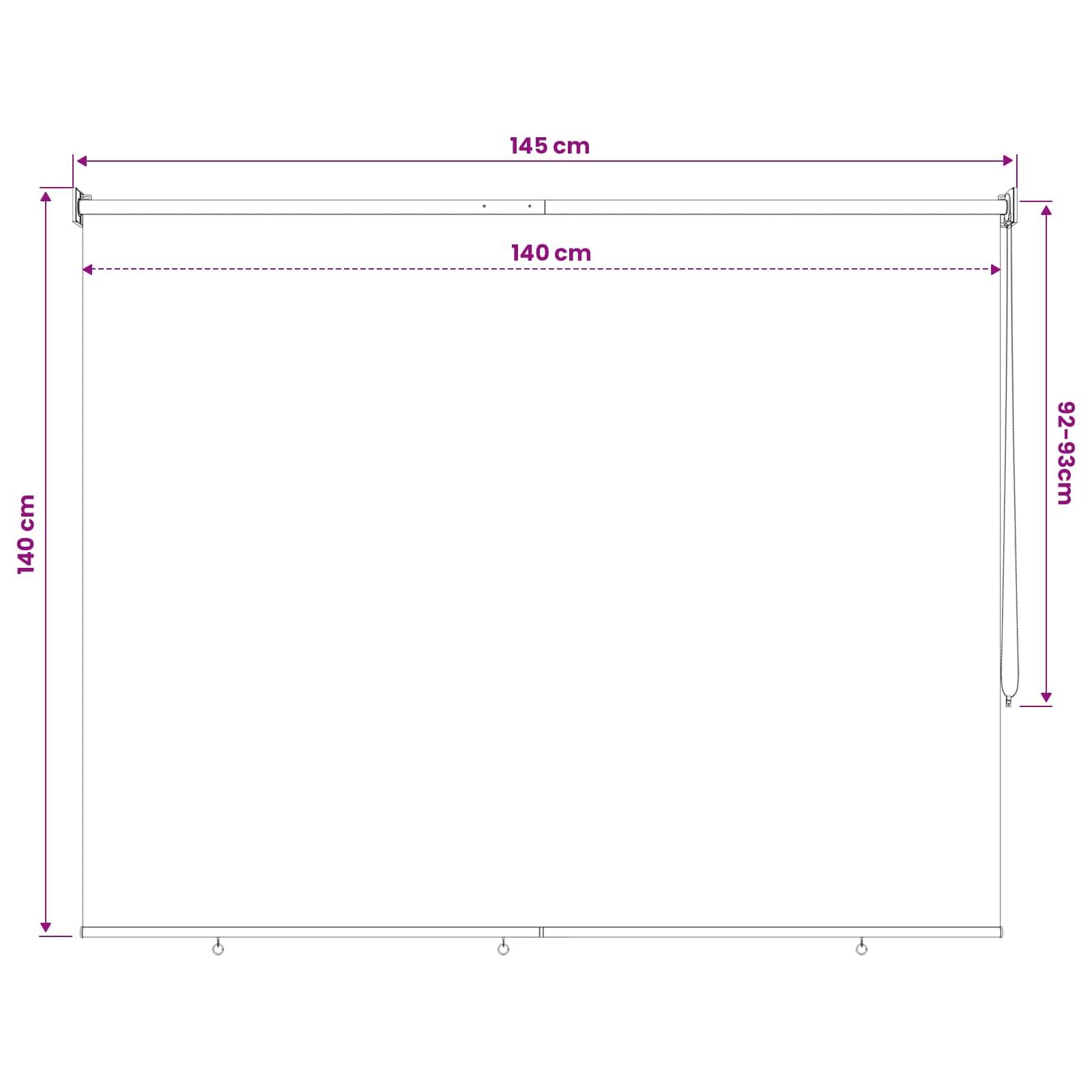 vidaXL Außenrollo 90% UV-Block Taupe 140 x 140 cm HDPE