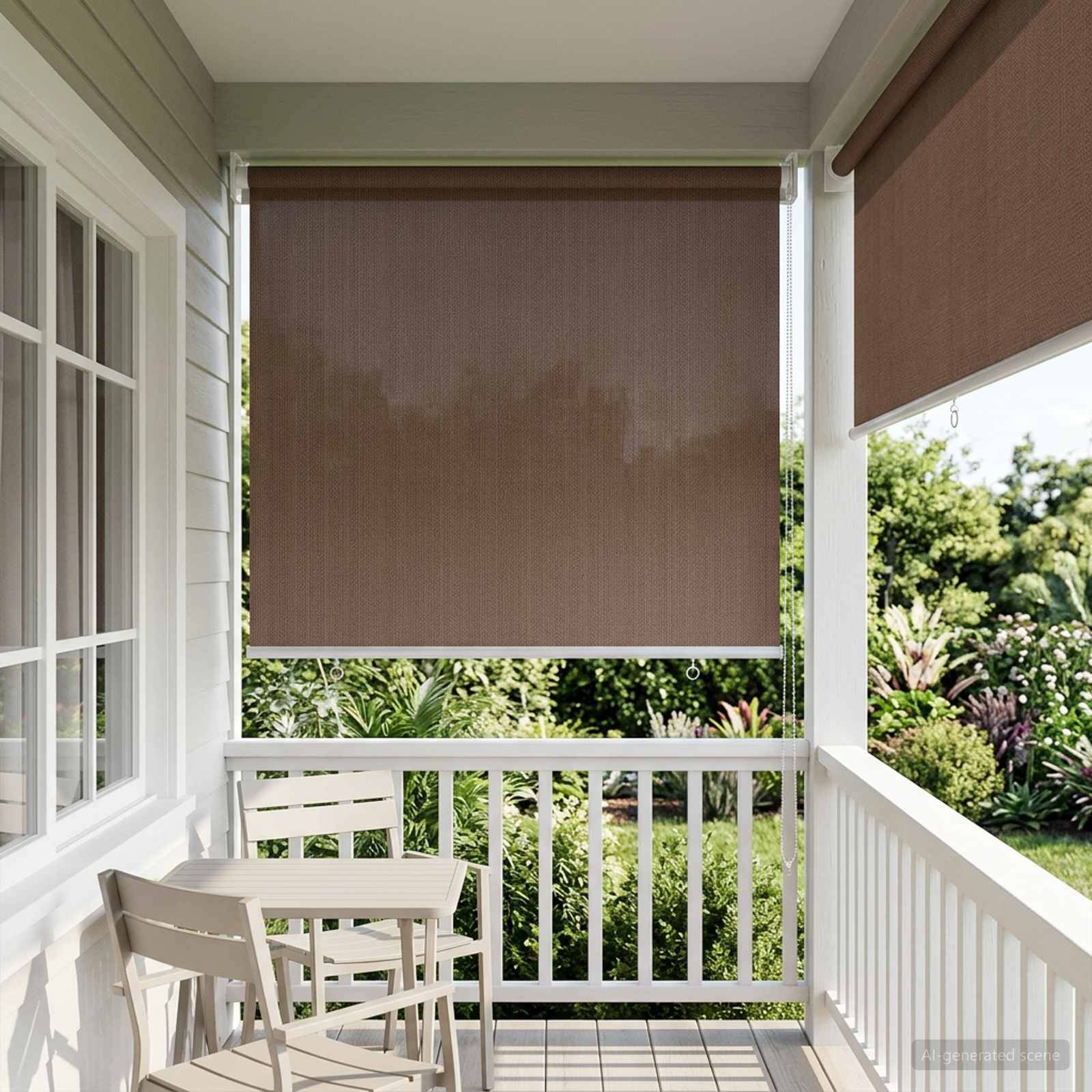 vidaXL Außenrollo 90% UV-Block Taupe 80 x 140 cm HDPE