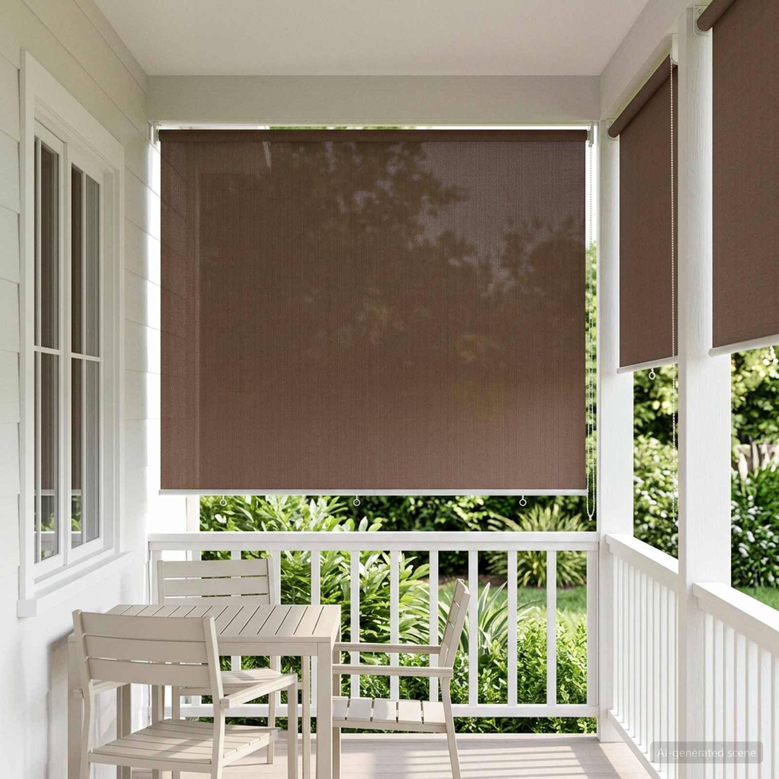 vidaXL Außenrollo 90% UV-Block Taupe 220 x 140 cm HDPE
