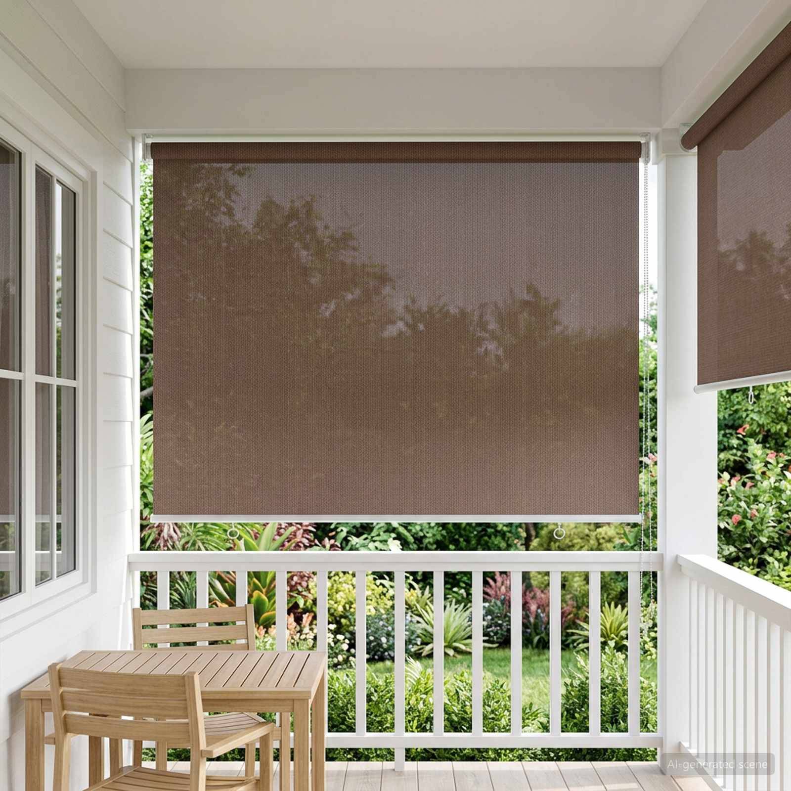 vidaXL Außenrollo 90% UV-Block Taupe 60 x 230 cm HDPE