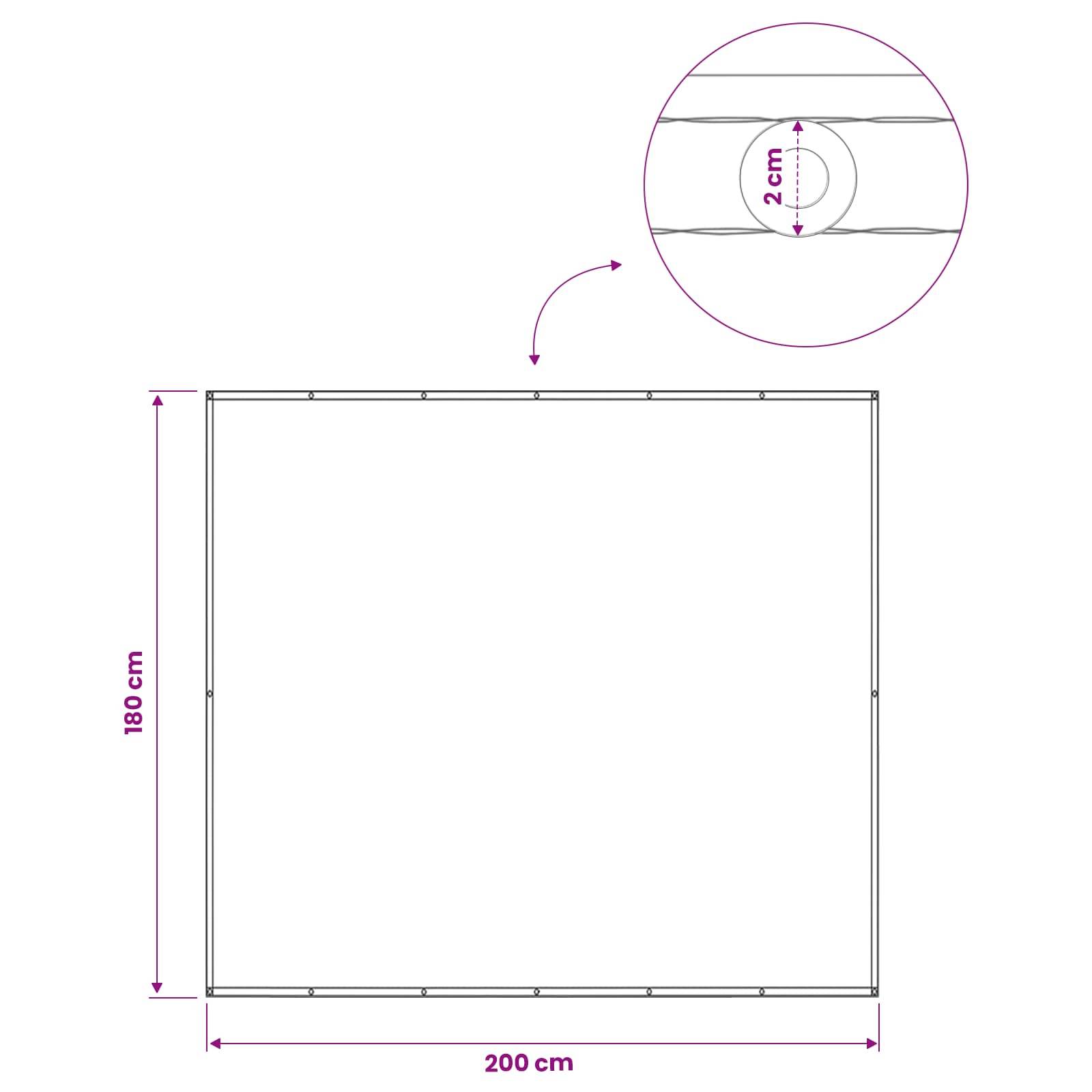 vidaXL Balkon Sichtschutz 180 x 200 cm Stoff mit PU-Beschichtung