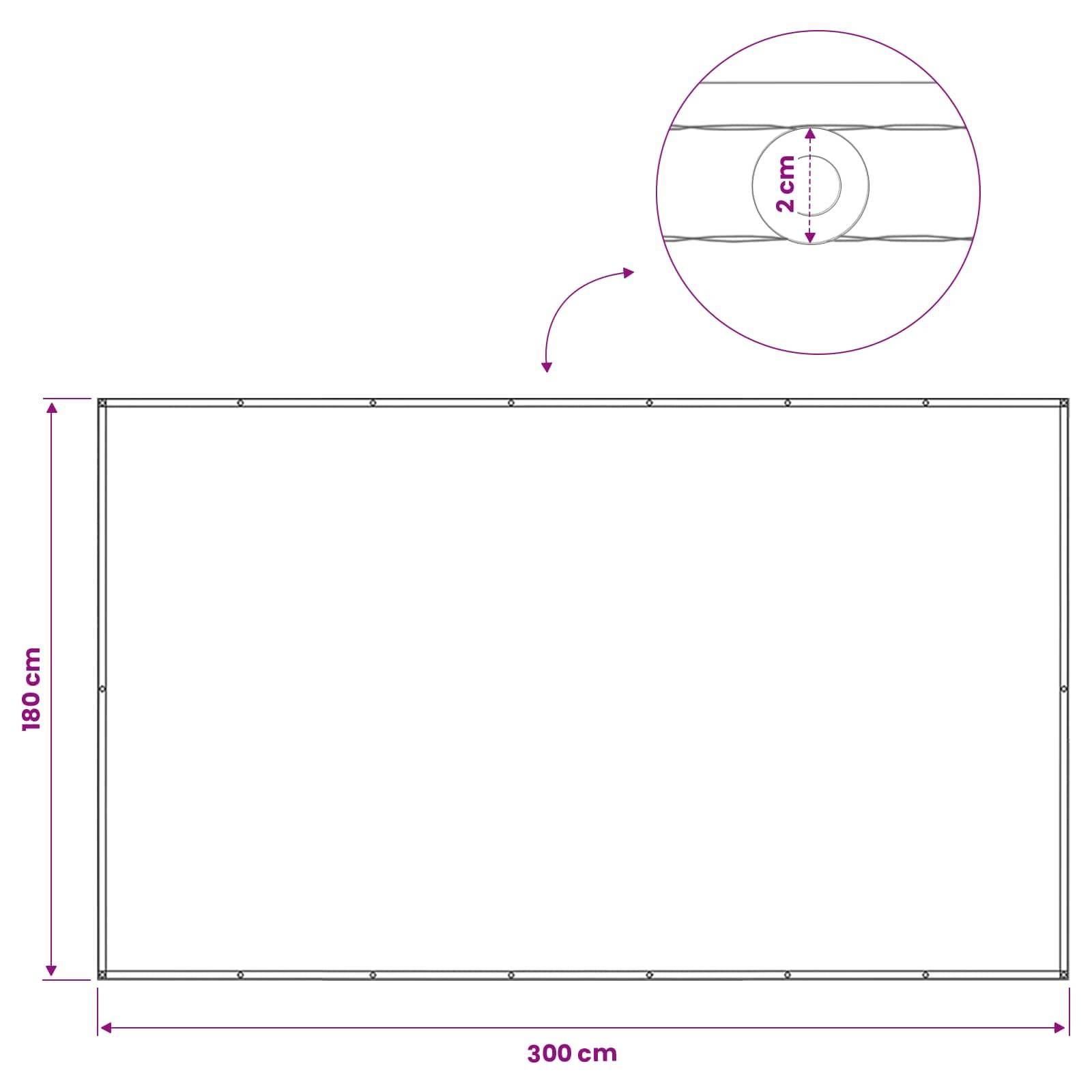 vidaXL Balkon Sichtschutz 180 x 300 cm Stoff mit PU-Beschichtung Braun
