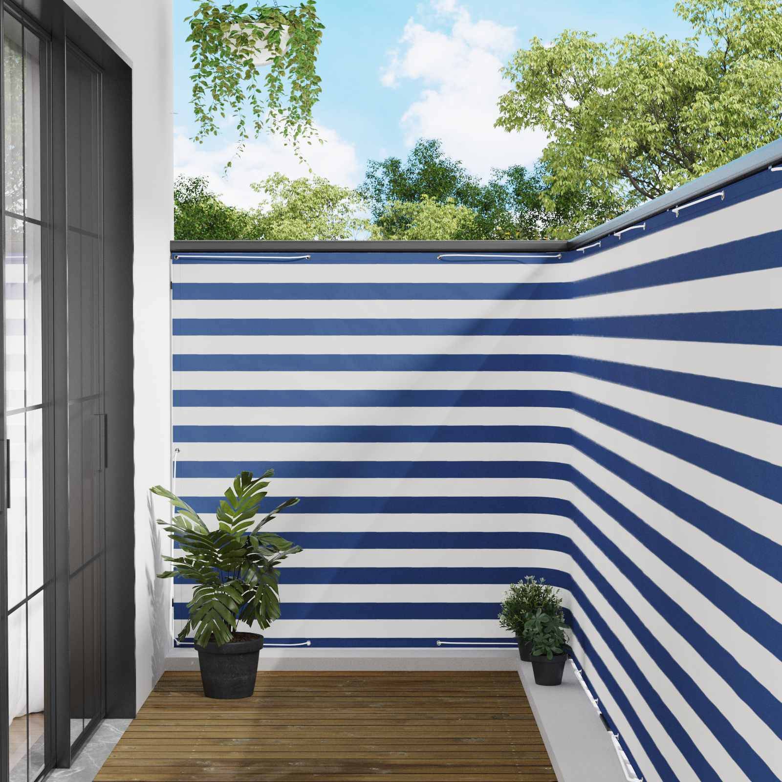 vidaXL Balkon Sichtschutz 150 x 800 cm Stoff mit PU-Beschichtung
