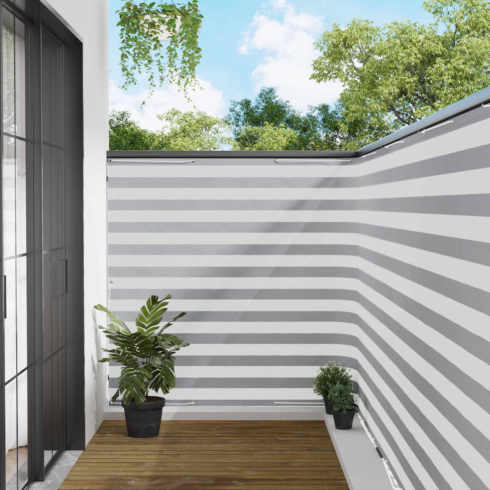 vidaXL Balkon Sichtschutz 150 x 1000 cm Stoff mit PU-Beschichtung