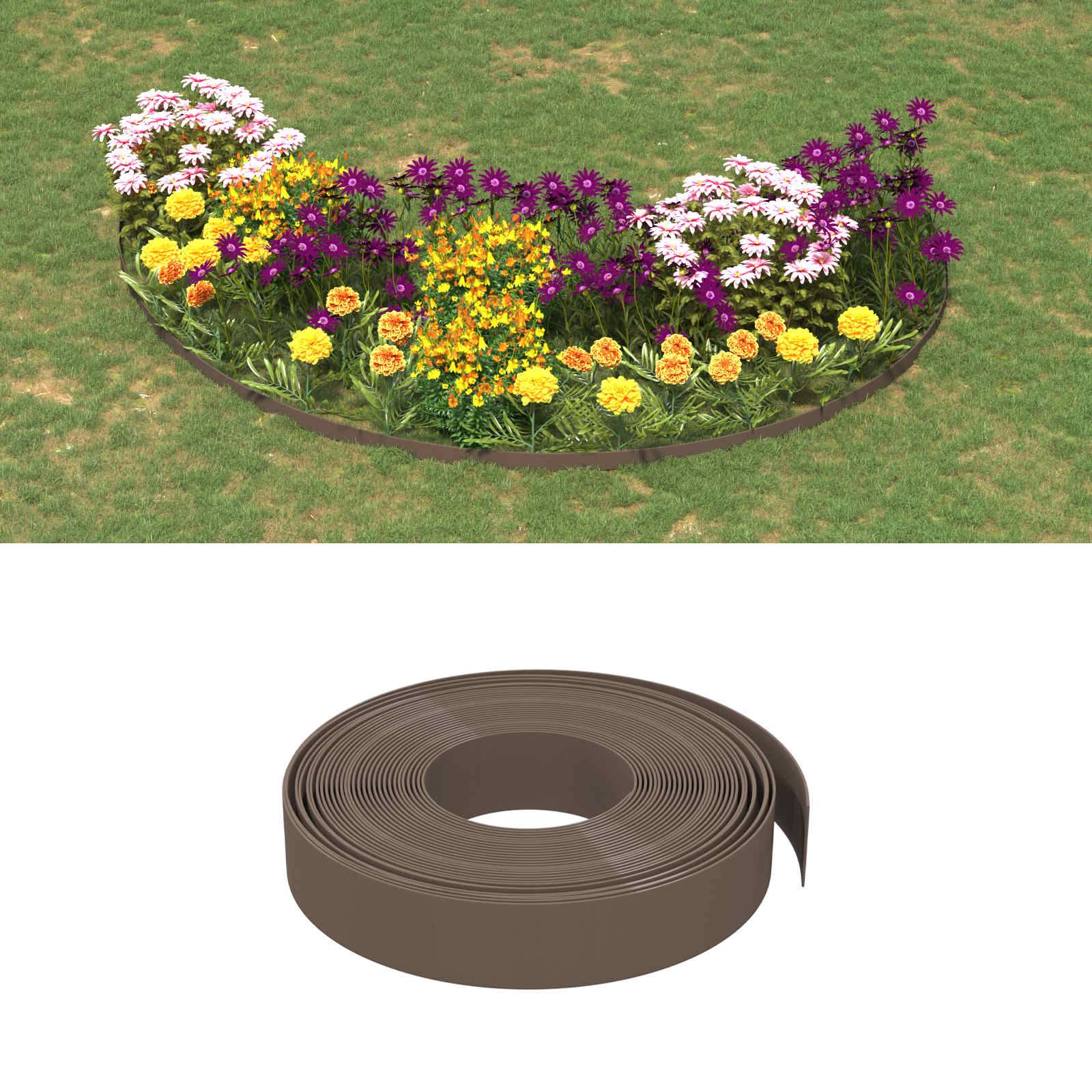 vidaXL Gartenumrandung 25 m 10 cm PE Braun