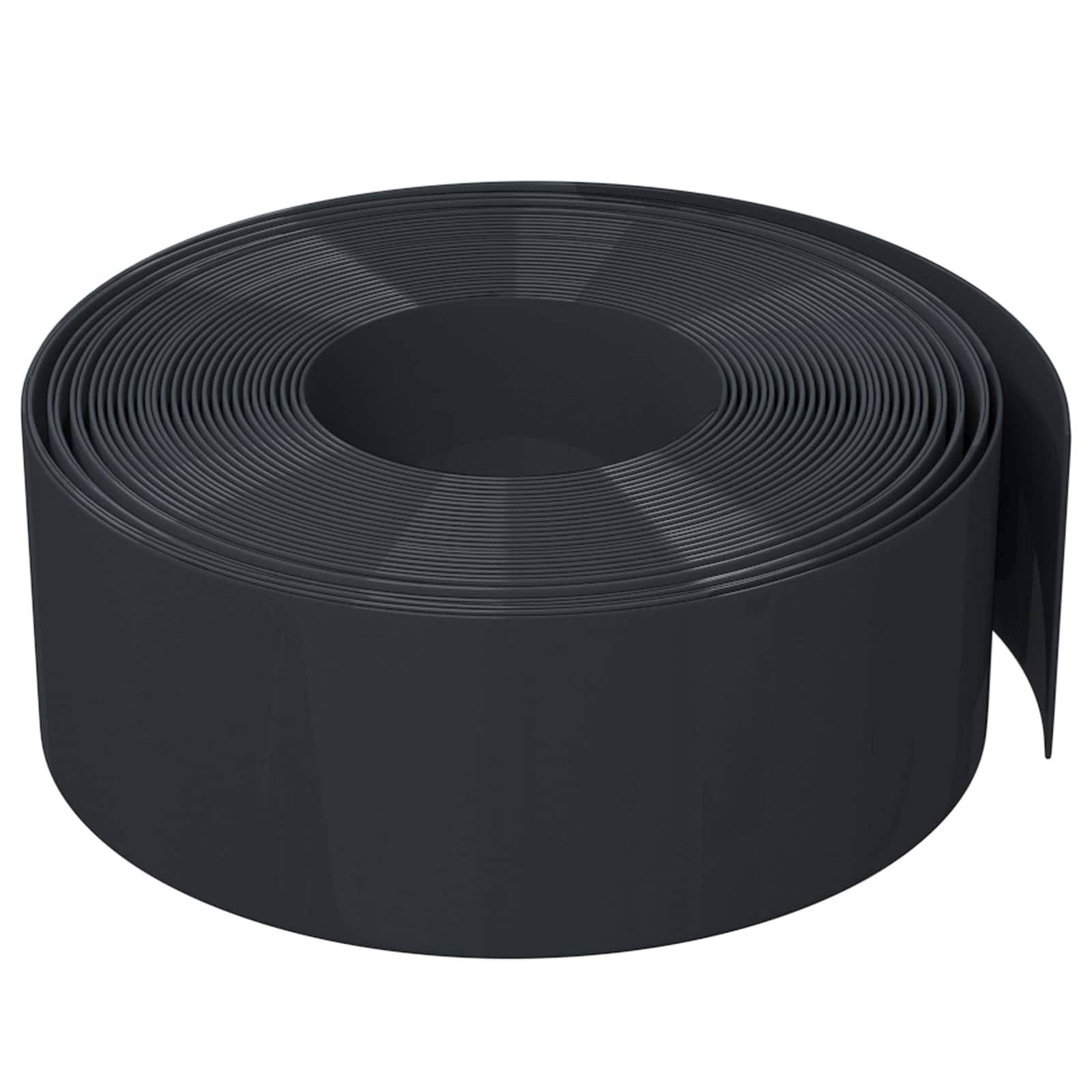 vidaXL Gartenumrandung 25 m 20 cm PE Schwarz