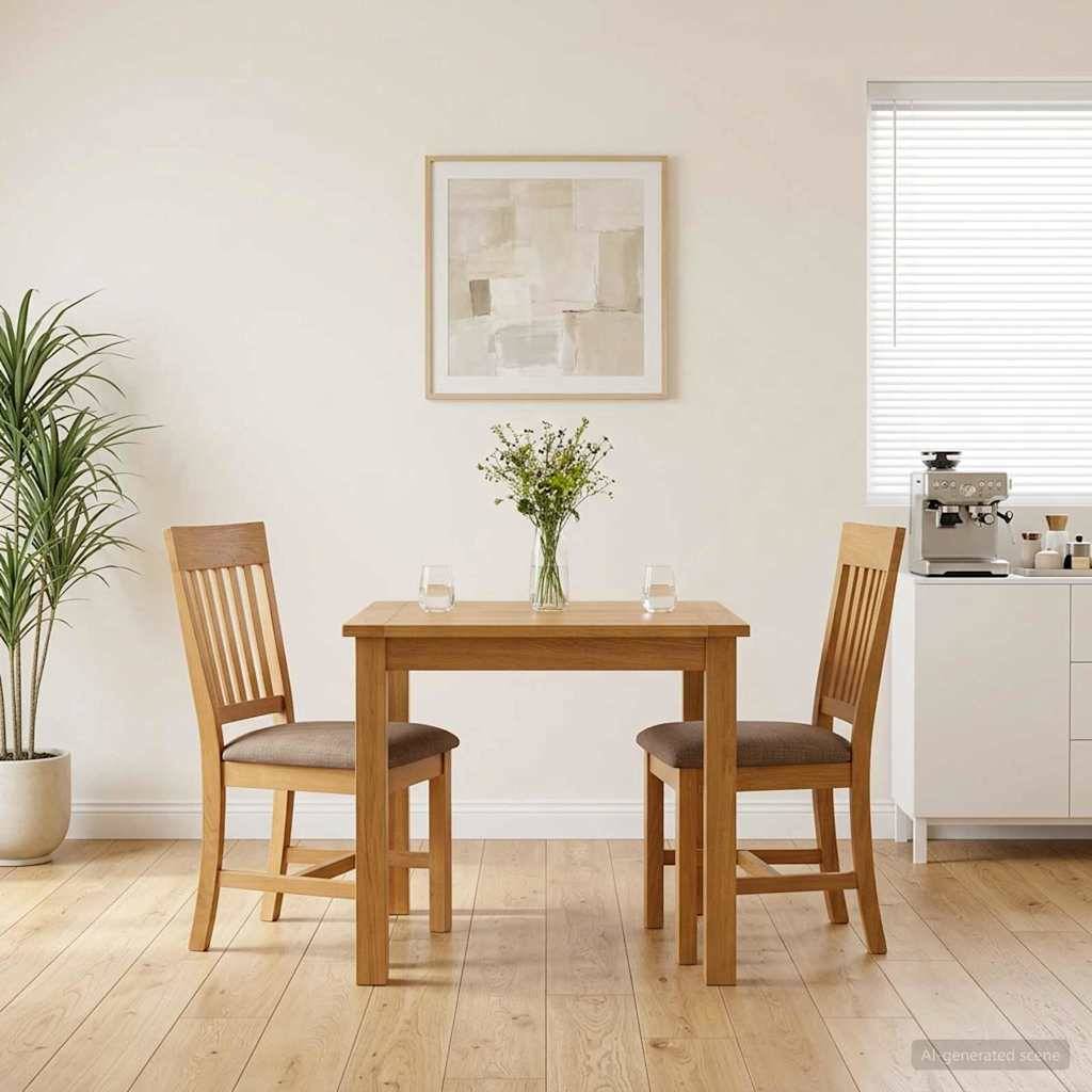 vidaXL Esszimmerstuhl 2 pcs Massivholz Eiche Grau 45 x 59 x 92 cm