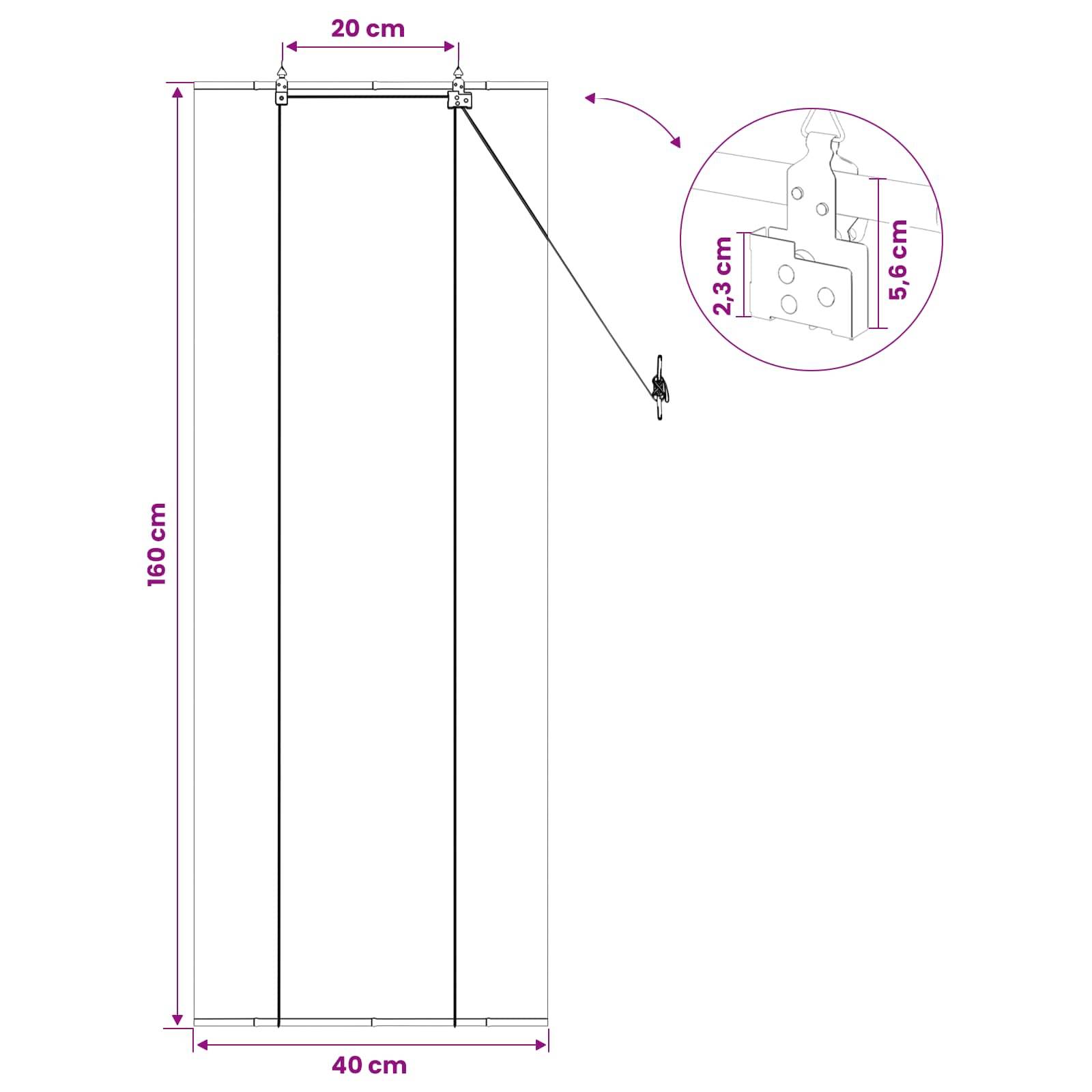vidaXL Rollo Grau 40 x 160 cm Bambus