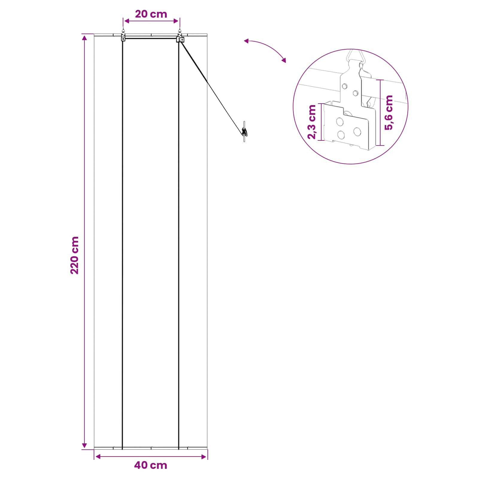 vidaXL Rollo Braun 40 x 220 cm Bambus