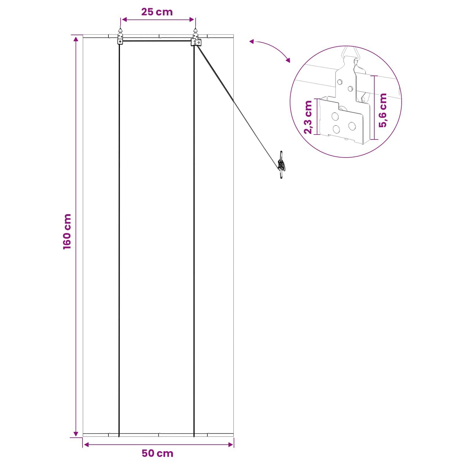 vidaXL Rollo Grau 50 x 160 cm Bambus