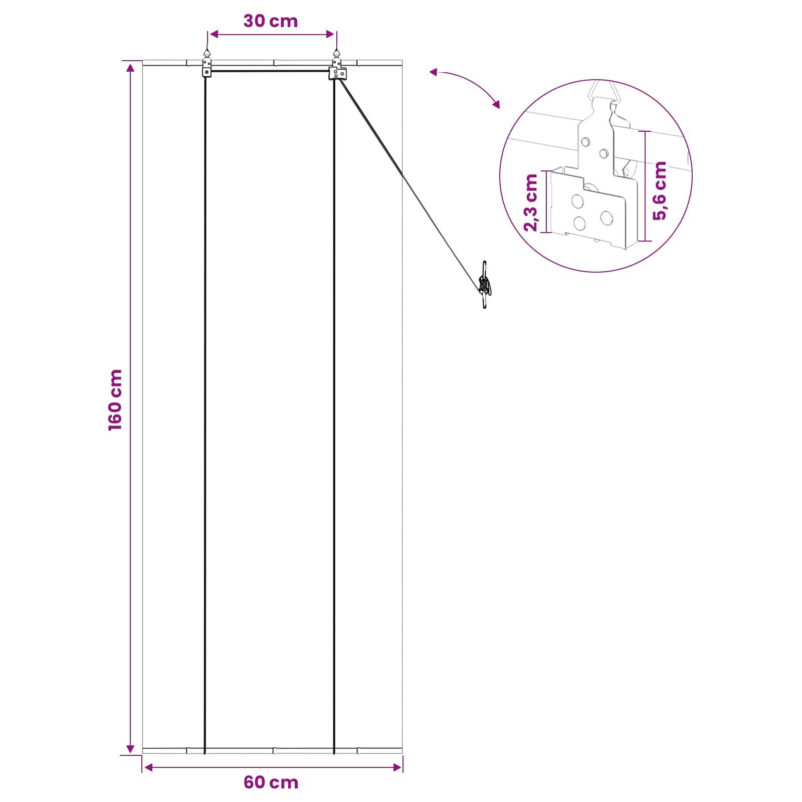 vidaXL Rollo Natur 60 x 160 cm Bambus