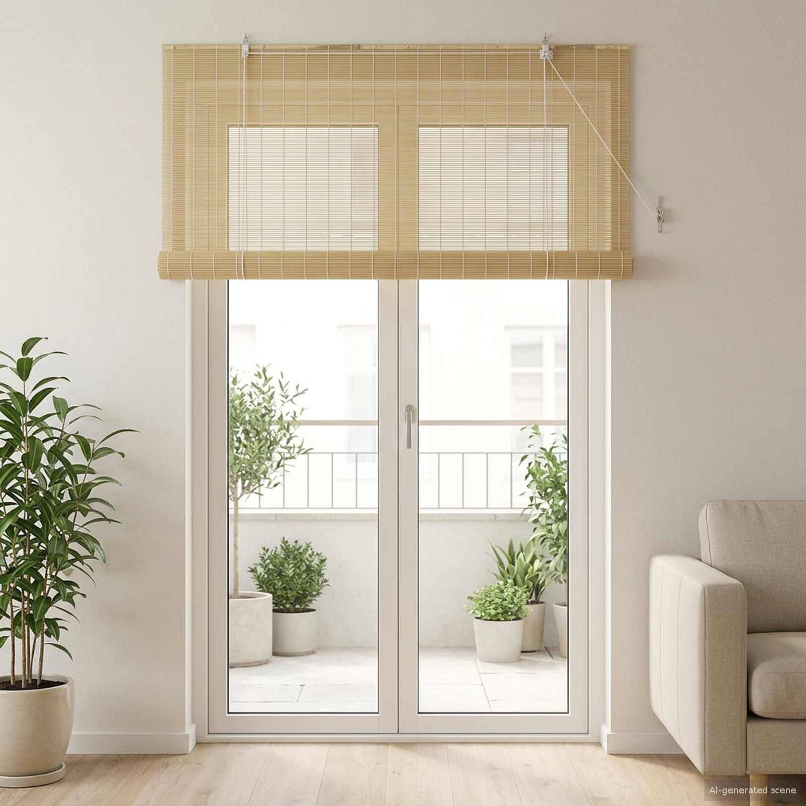 vidaXL Rollo Natur 130 x 220 cm Bambus