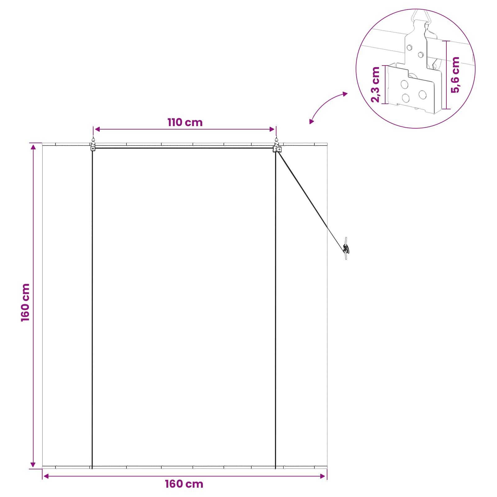 vidaXL Rollo Braun 160 x 160 cm Bambus