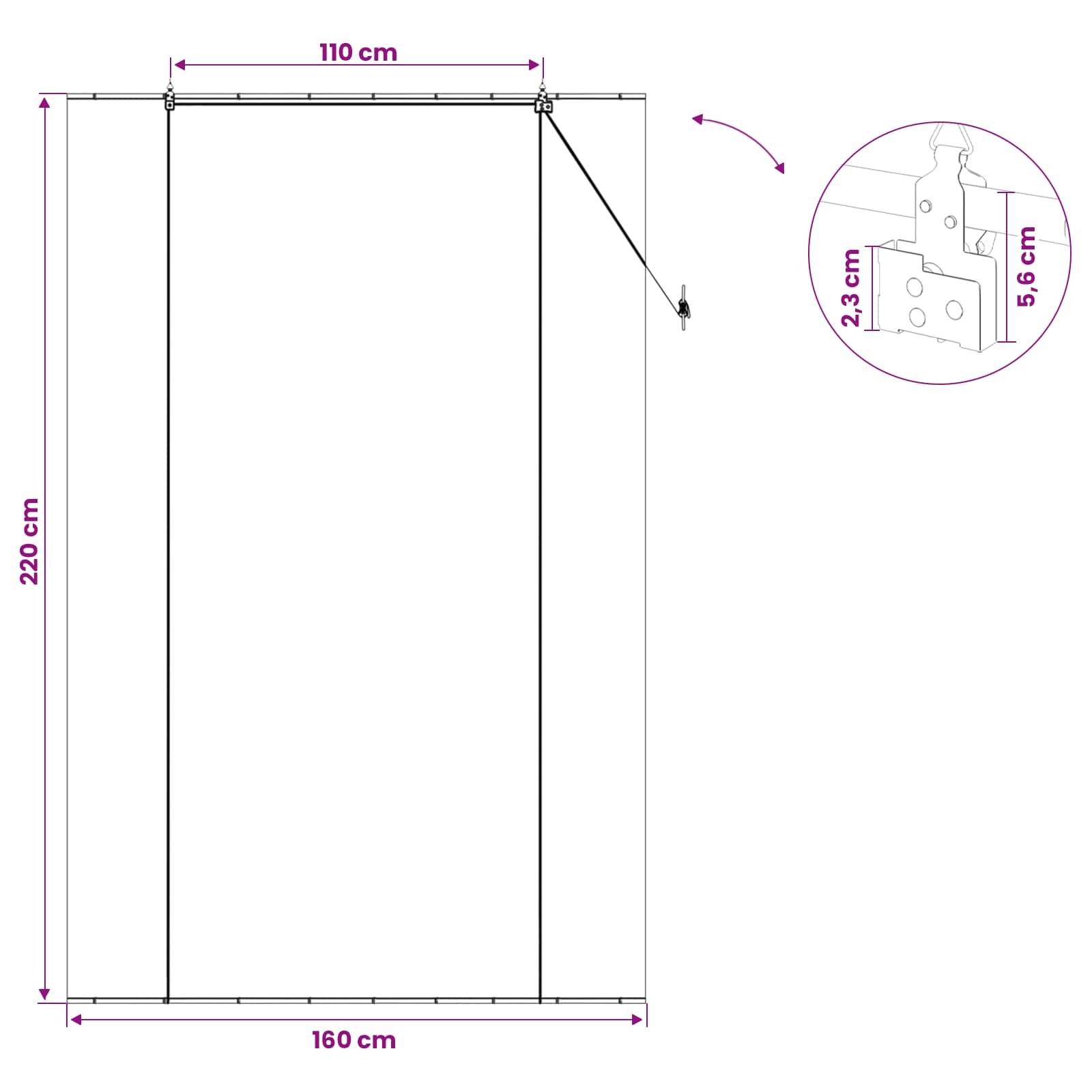 vidaXL Rollo Grau 160 x 220 cm Bambus