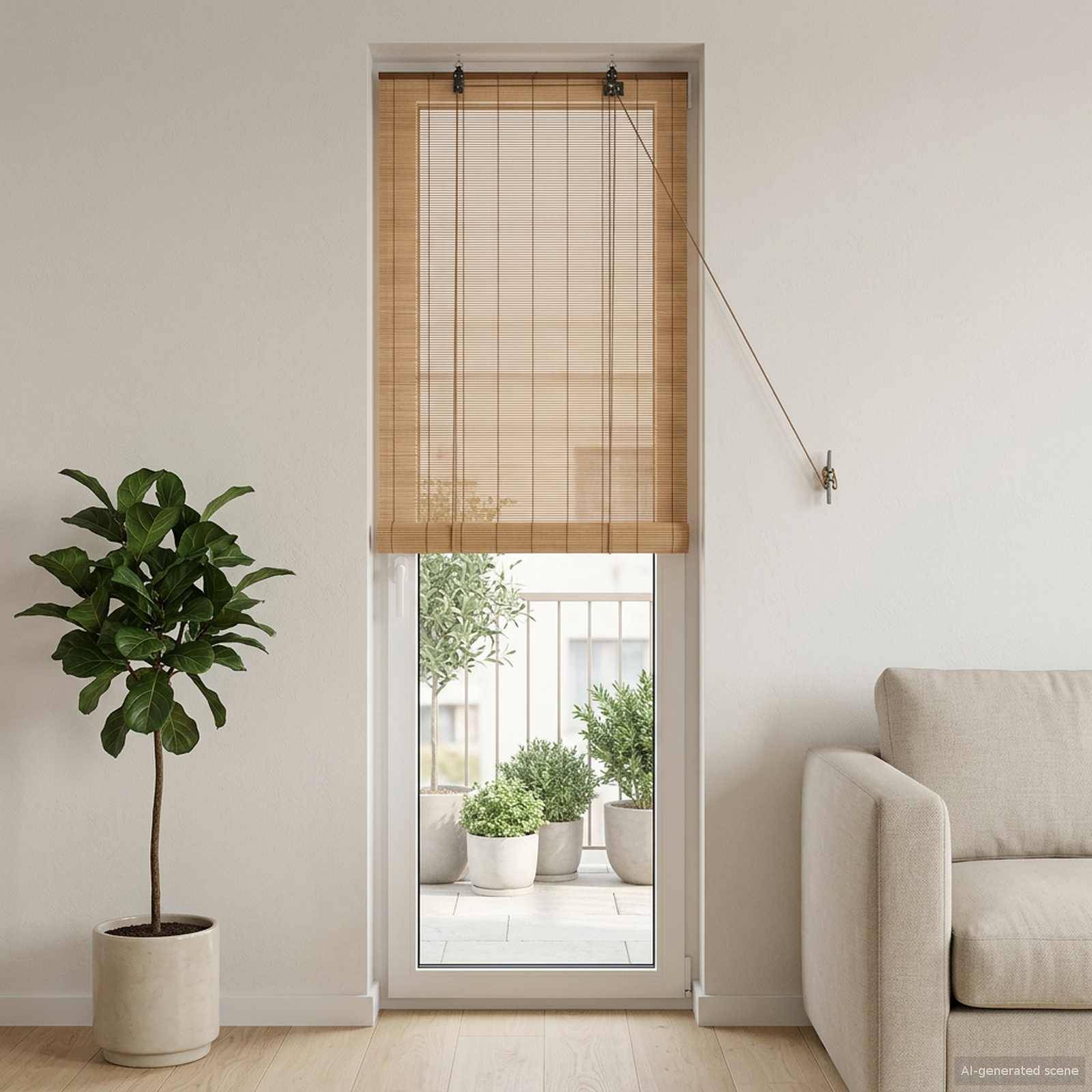 vidaXL Rollo Braun 60 x 220 cm Bambus