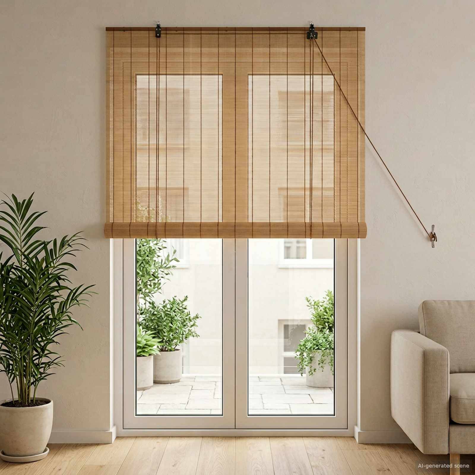 vidaXL Rollo Braun 90 x 220 cm Bambus