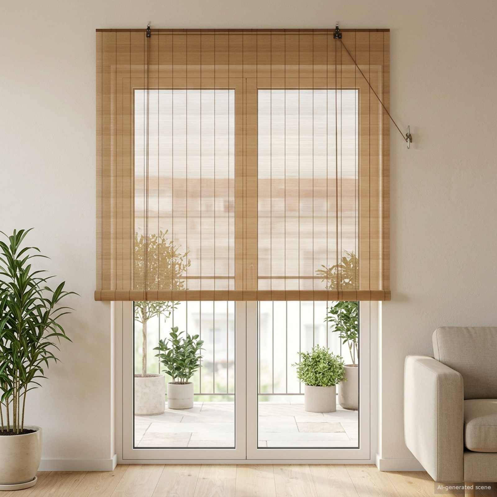 vidaXL Rollo Braun 130 x 220 cm Bambus