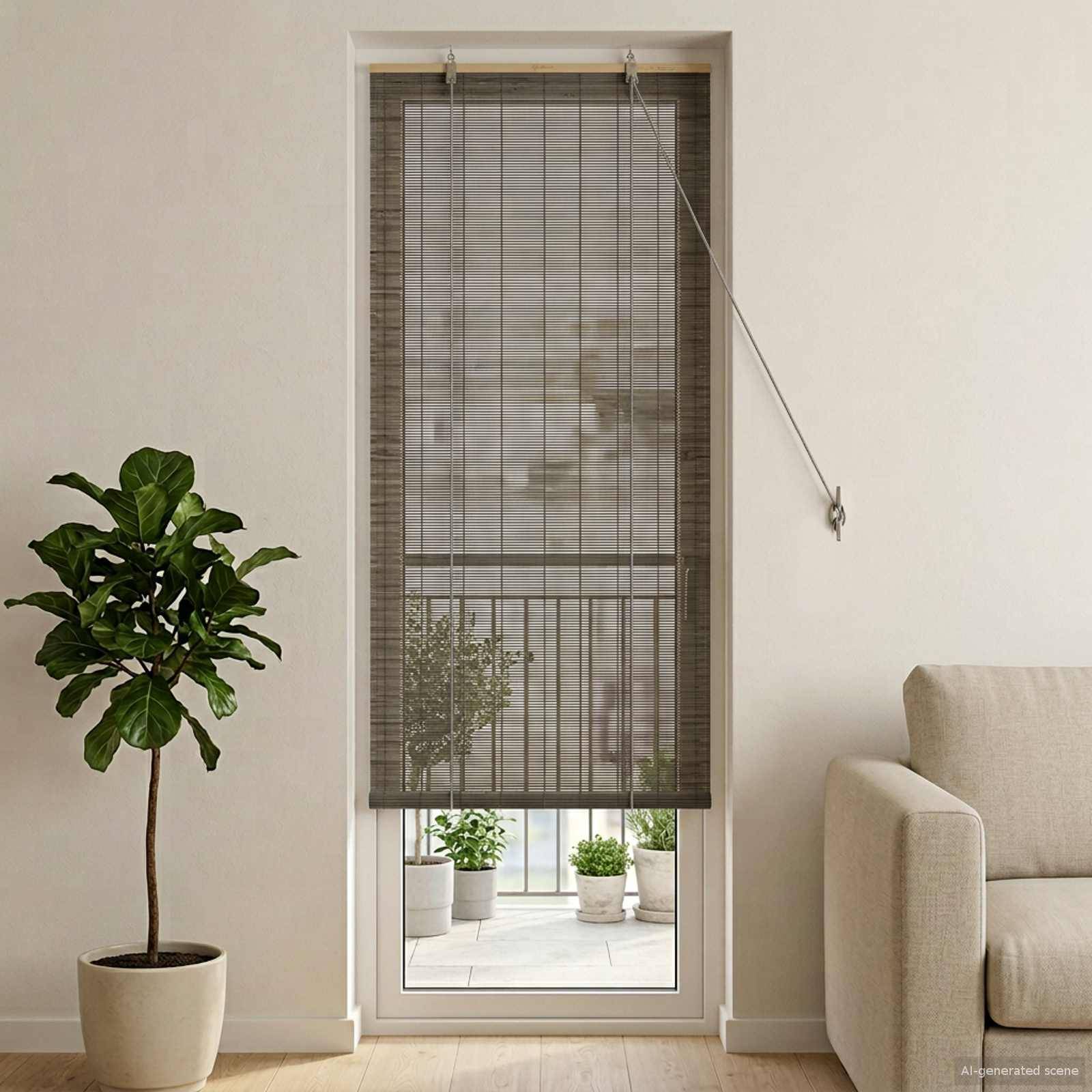 vidaXL Rollo Grau 40 x 220 cm Bambus