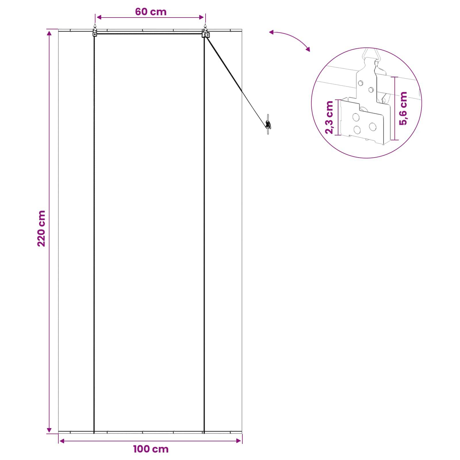 vidaXL Rollo Grau 100 x 220 cm Bambus