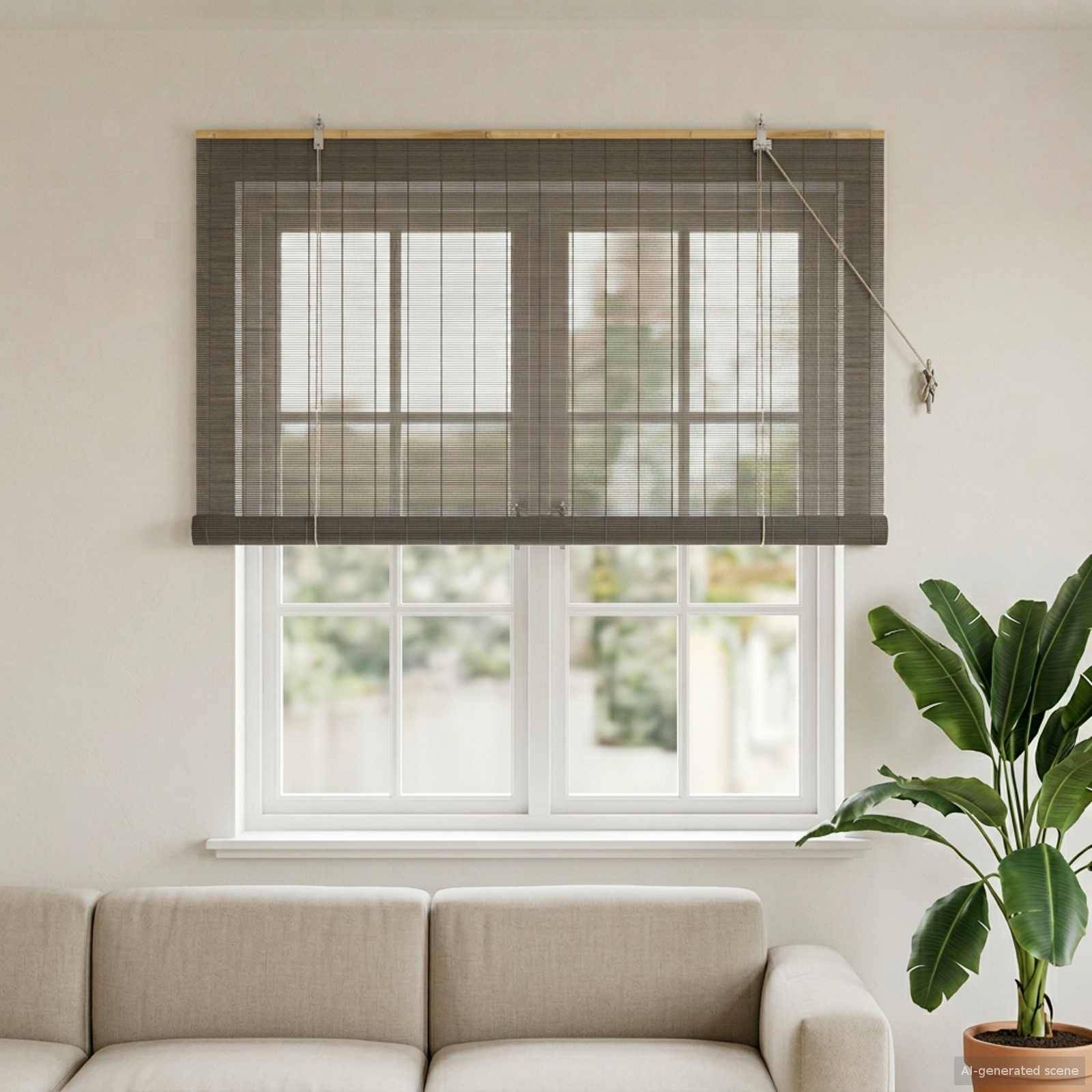 vidaXL Rollo Grau 130 x 160 cm Bambus