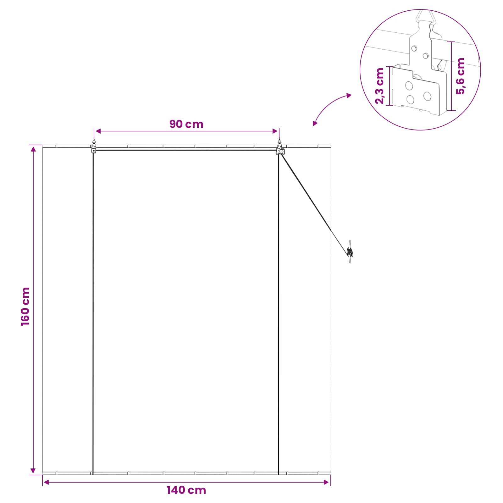 vidaXL Rollo Grau 140 x 160 cm Bambus