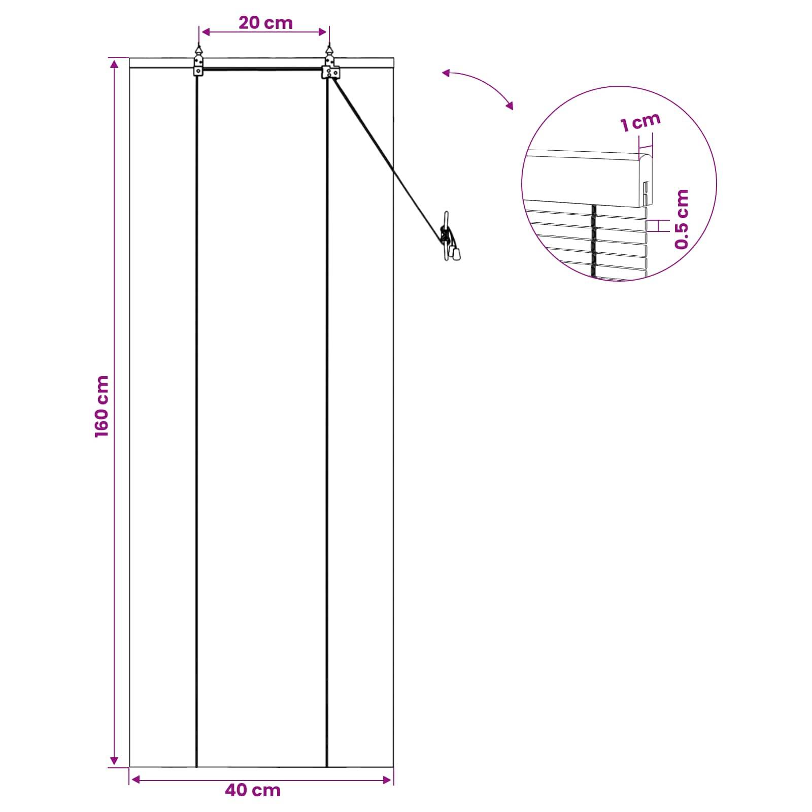 vidaXL Rollo Braun 40 x 160 cm Bambus