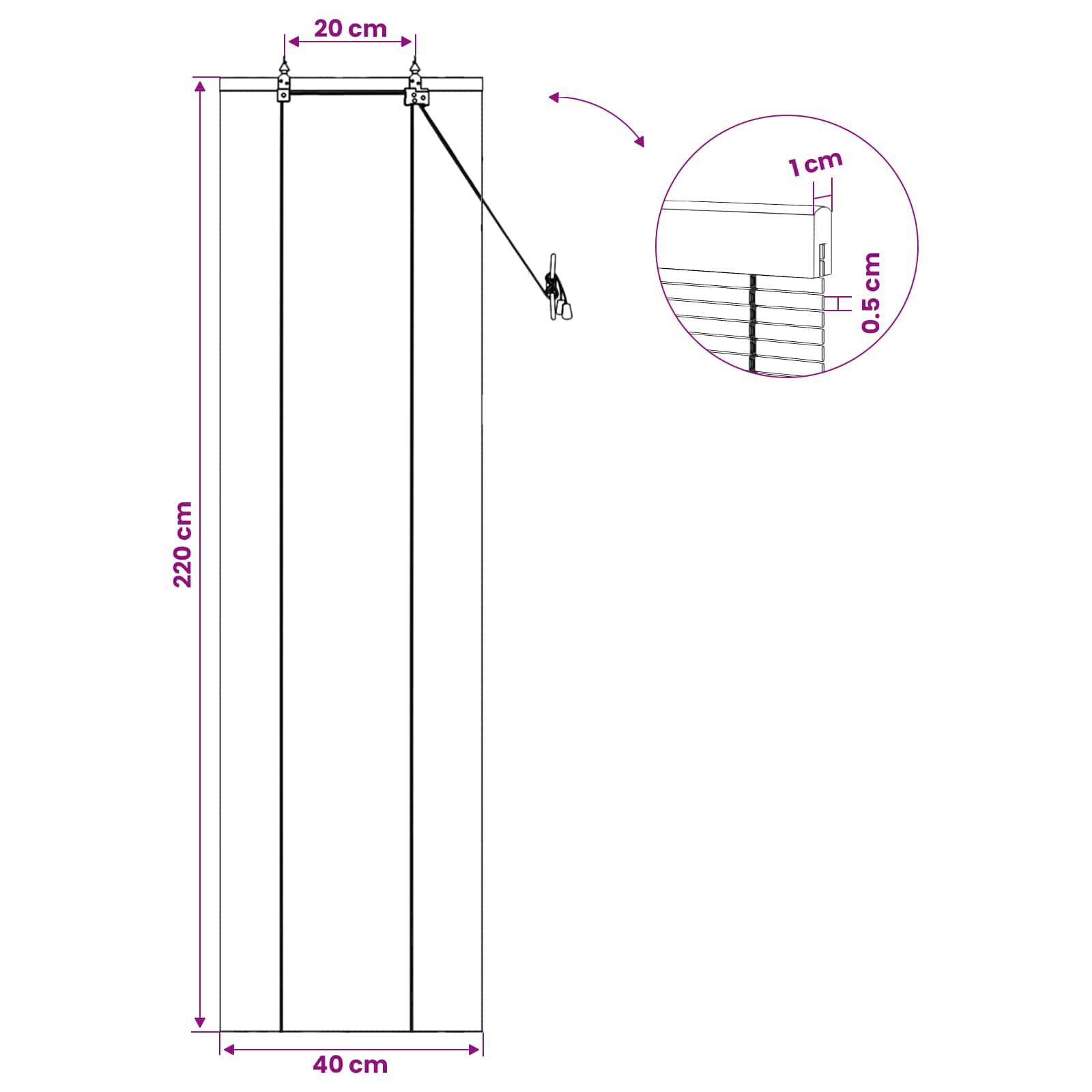 vidaXL Rollo Braun 40 x 220 cm Bambus