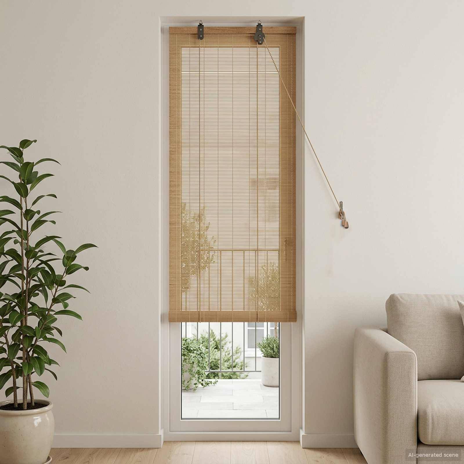 vidaXL Rollo Braun 40 x 220 cm Bambus