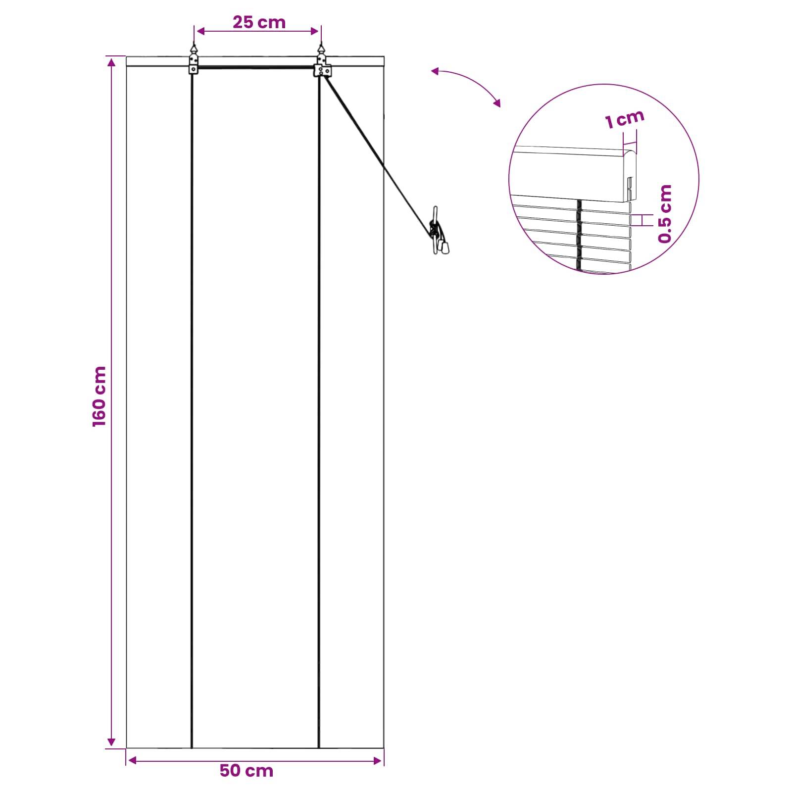 vidaXL Rollo Braun 50 x 160 cm Bambus