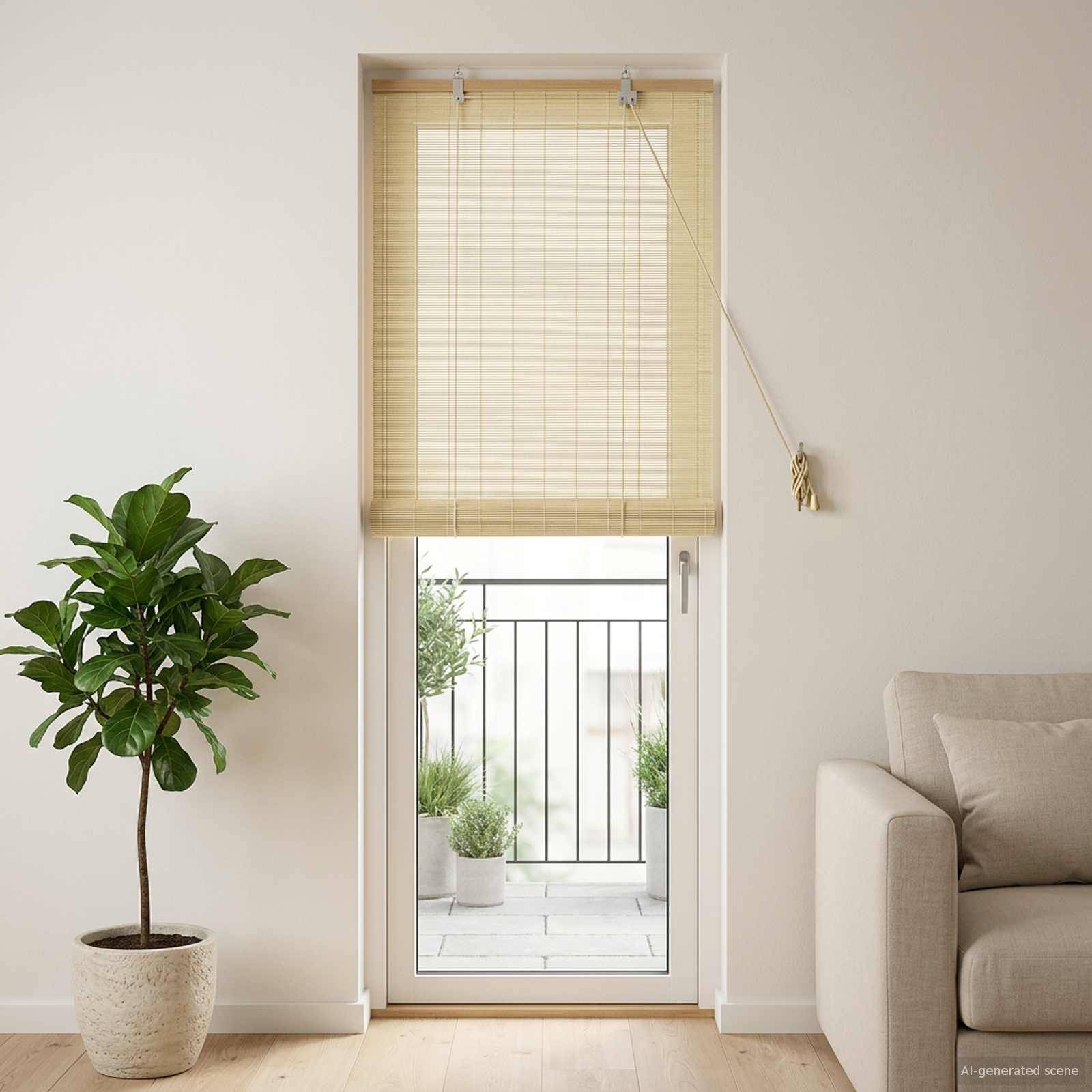 vidaXL Rollo Natur 40 x 220 cm Bambus