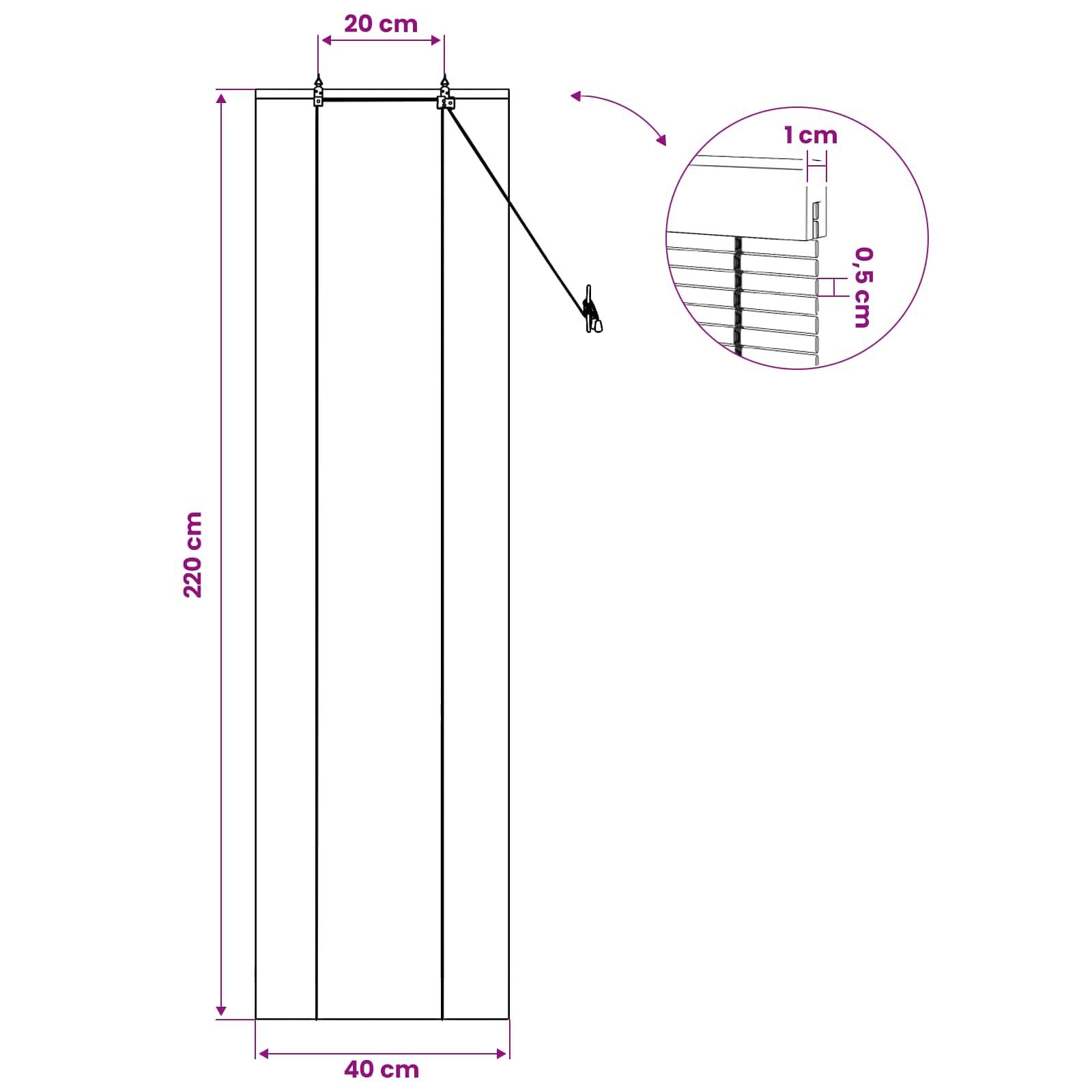 vidaXL Rollo Natur 40 x 220 cm Bambus