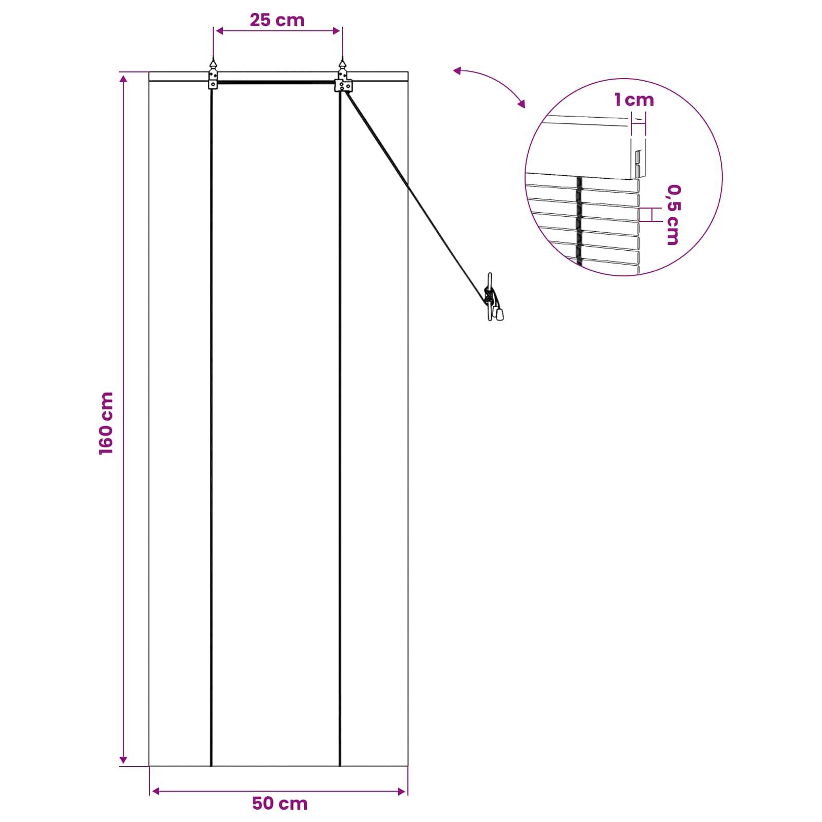 vidaXL Rollo Natur 50 x 160 cm Bambus