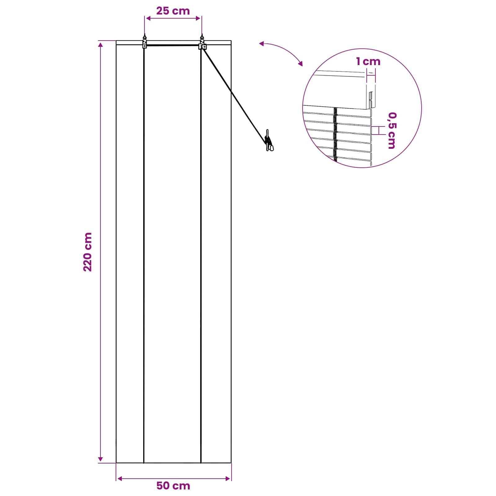 vidaXL Rollo Natur 50 x 220 cm Bambus