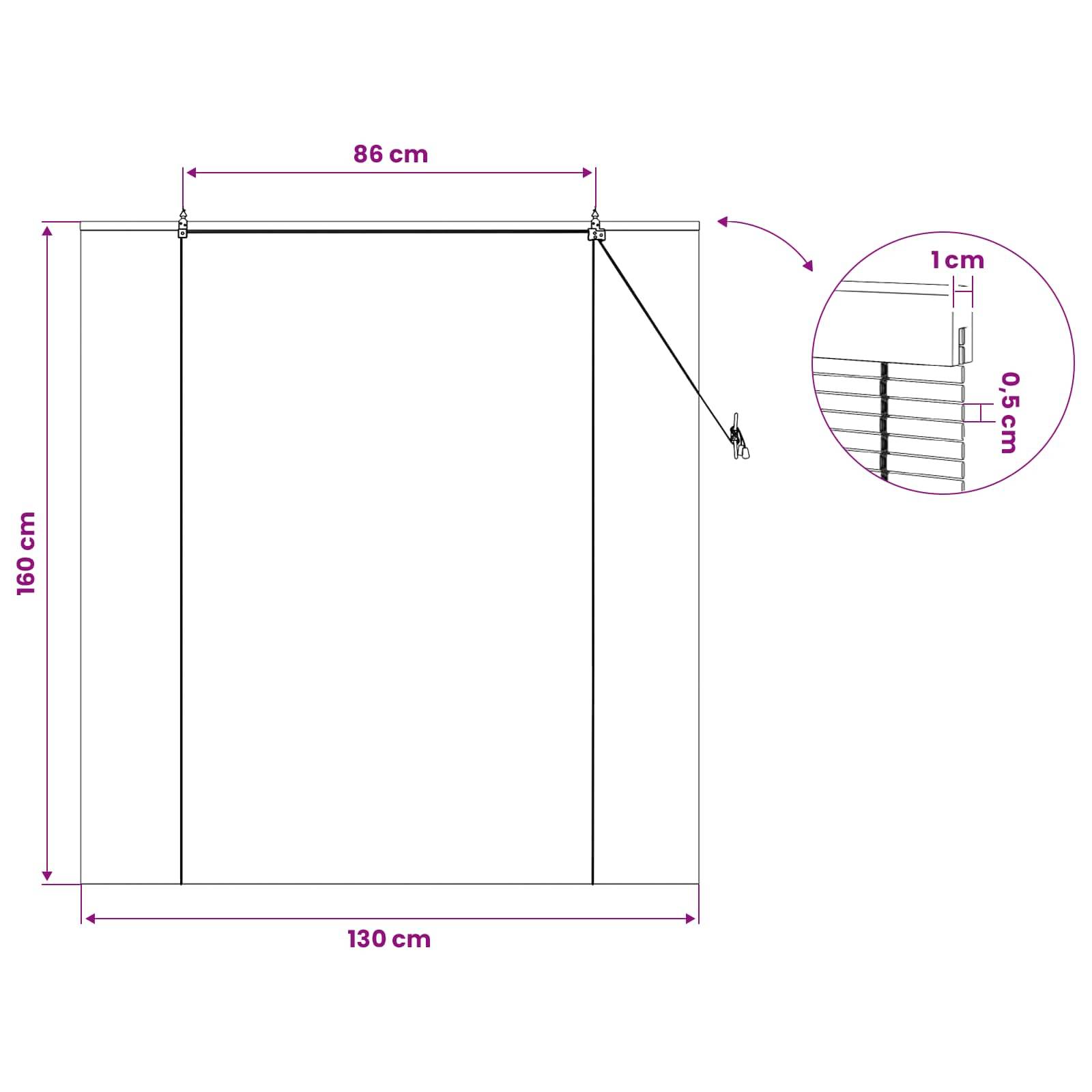 vidaXL Rollo Natur 130 x 160 cm Bambus