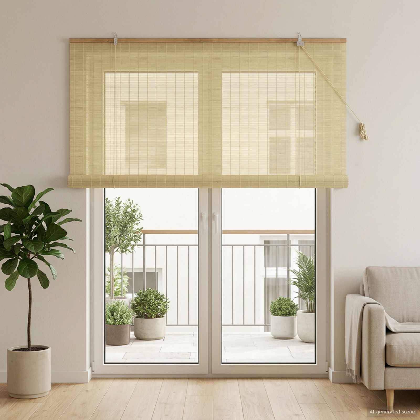 vidaXL Rollo Natur 130 x 220 cm Bambus