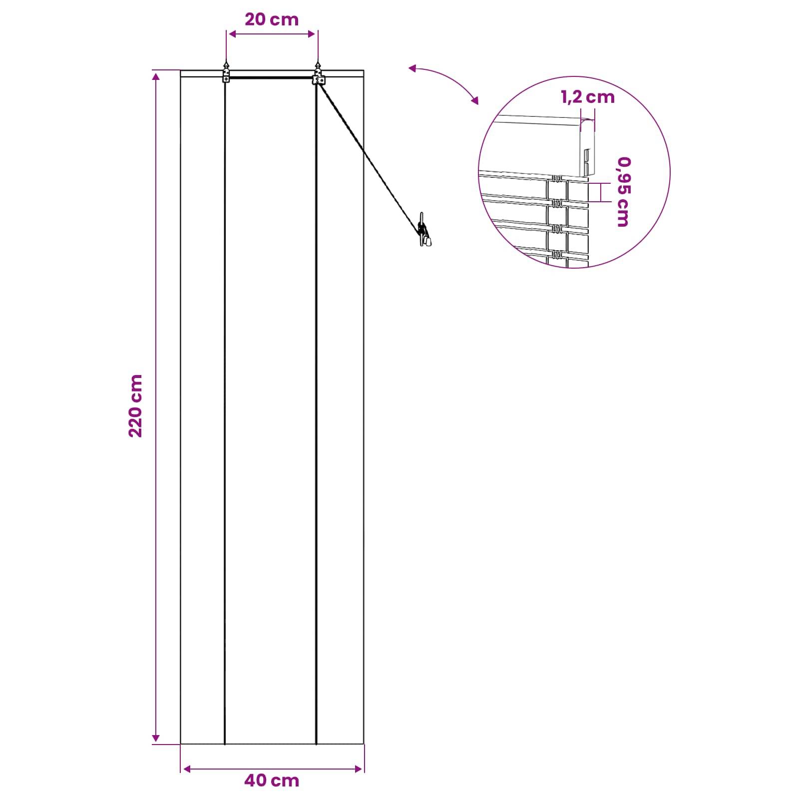 vidaXL Rollo Natur 40 x 220 cm Bambus