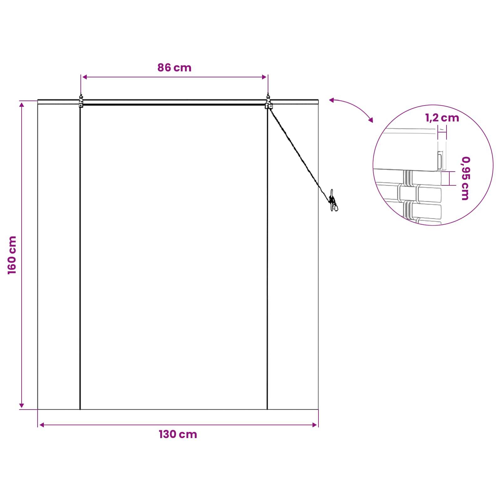 vidaXL Rollo Braun 130 x 160 cm Bambus