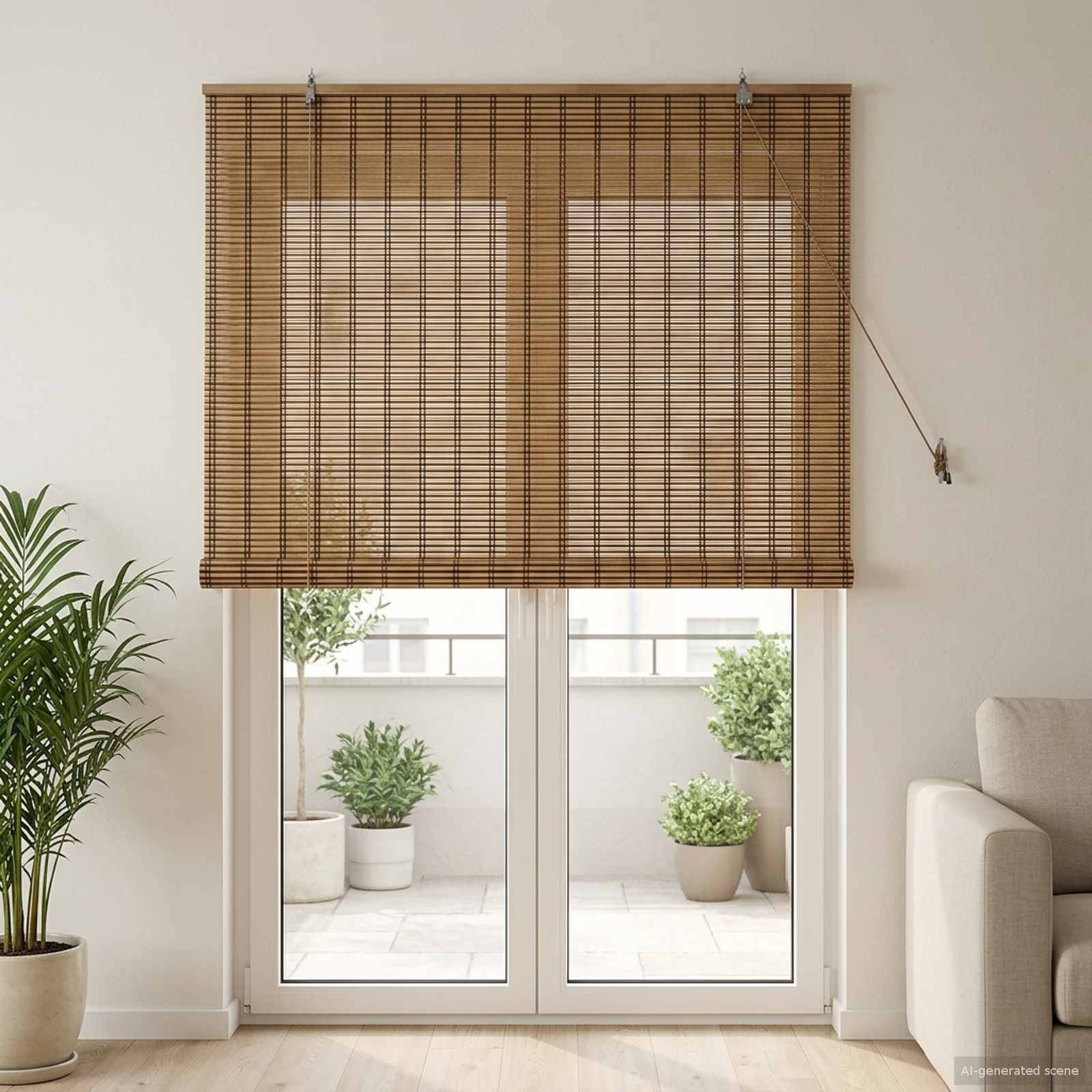 vidaXL Rollo Braun 130 x 220 cm Bambus