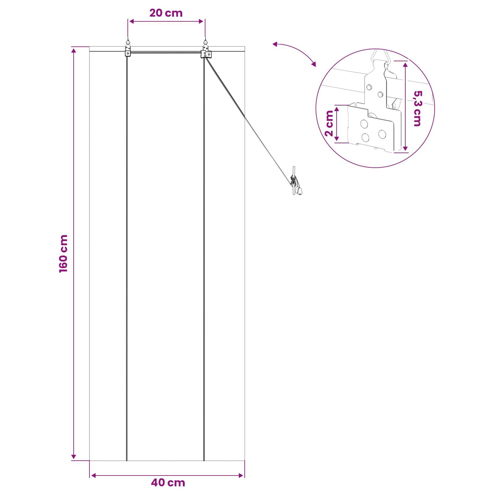 vidaXL Rollo Braun 40 x 160 cm Bambus