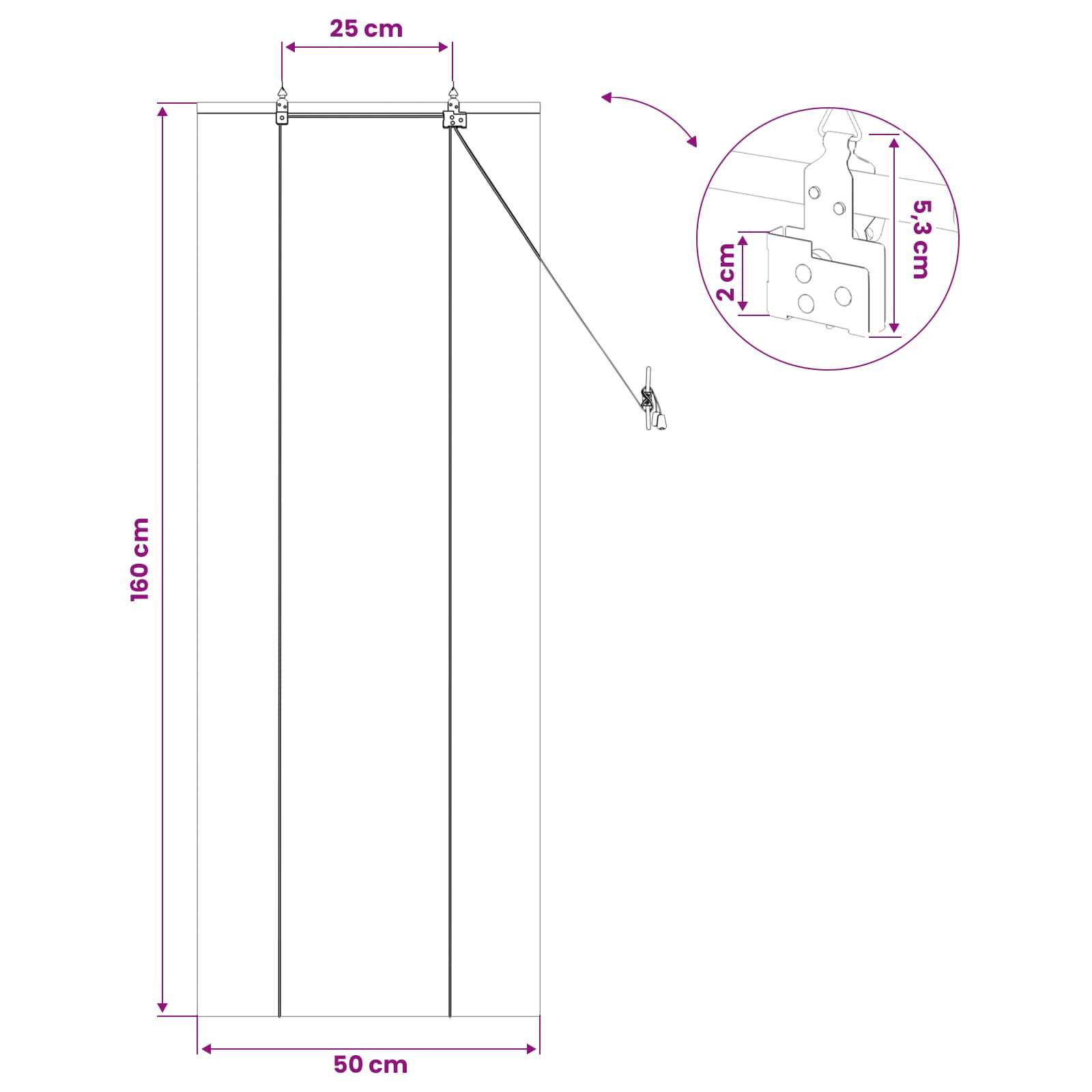 vidaXL Rollo Braun 50 x 160 cm Bambus