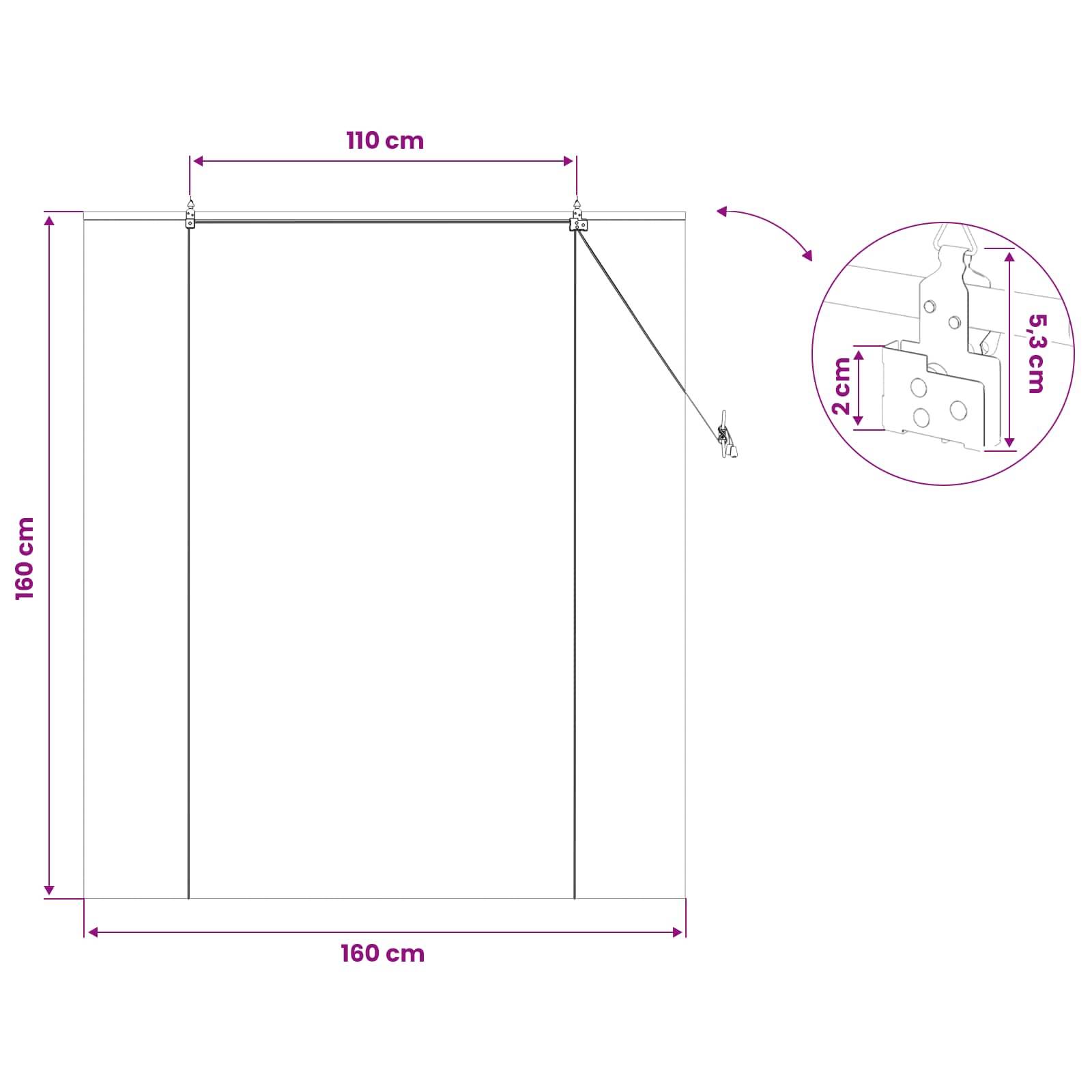 vidaXL Rollo Braun 160 x 160 cm Bambus