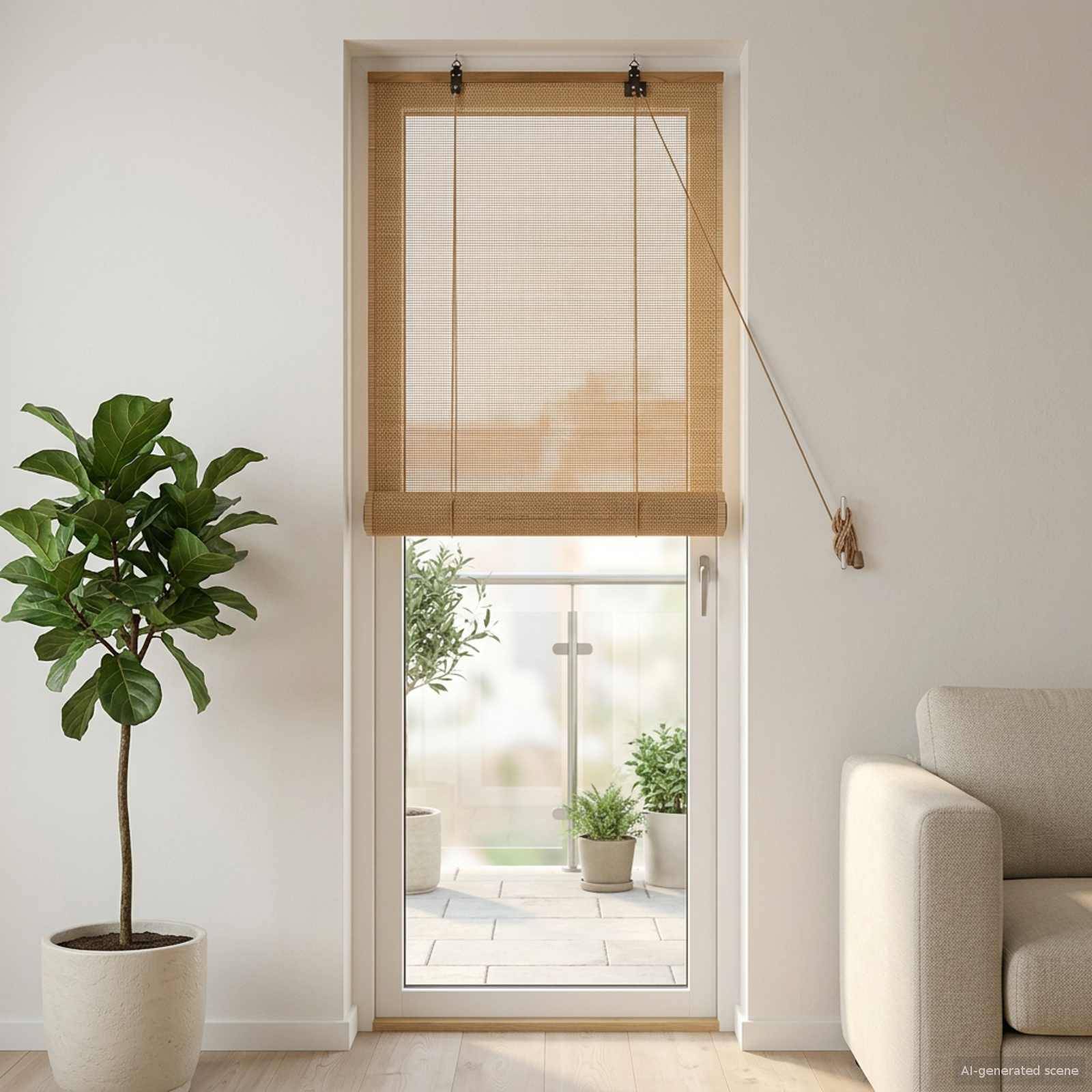 vidaXL Rollo Braun 60 x 220 cm Bambus