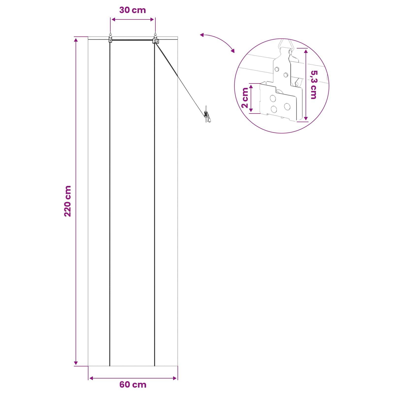 vidaXL Rollo Braun 60 x 220 cm Bambus