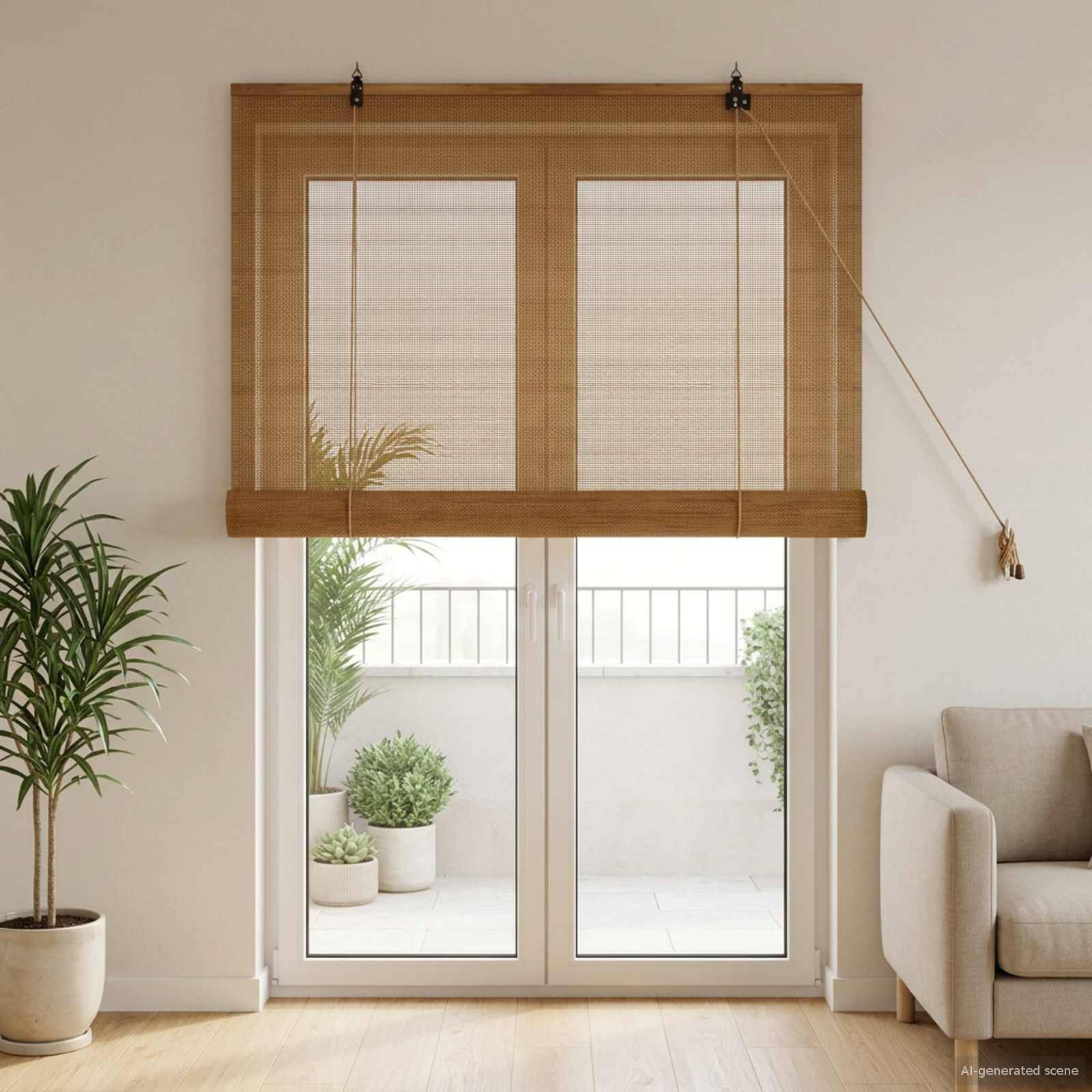 vidaXL Rollo Braun 80 x 220 cm Bambus