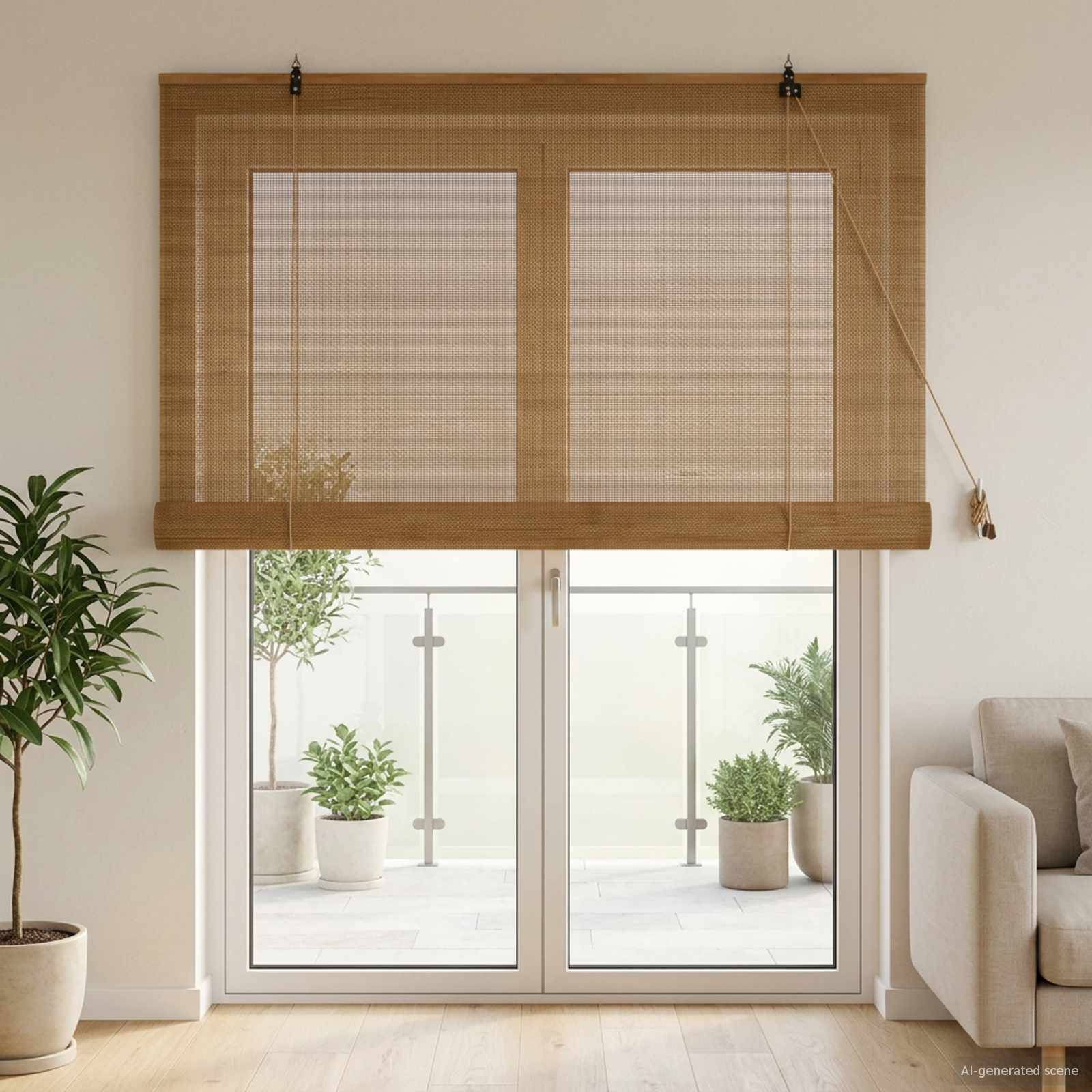 vidaXL Rollo Braun 130 x 220 cm Bambus