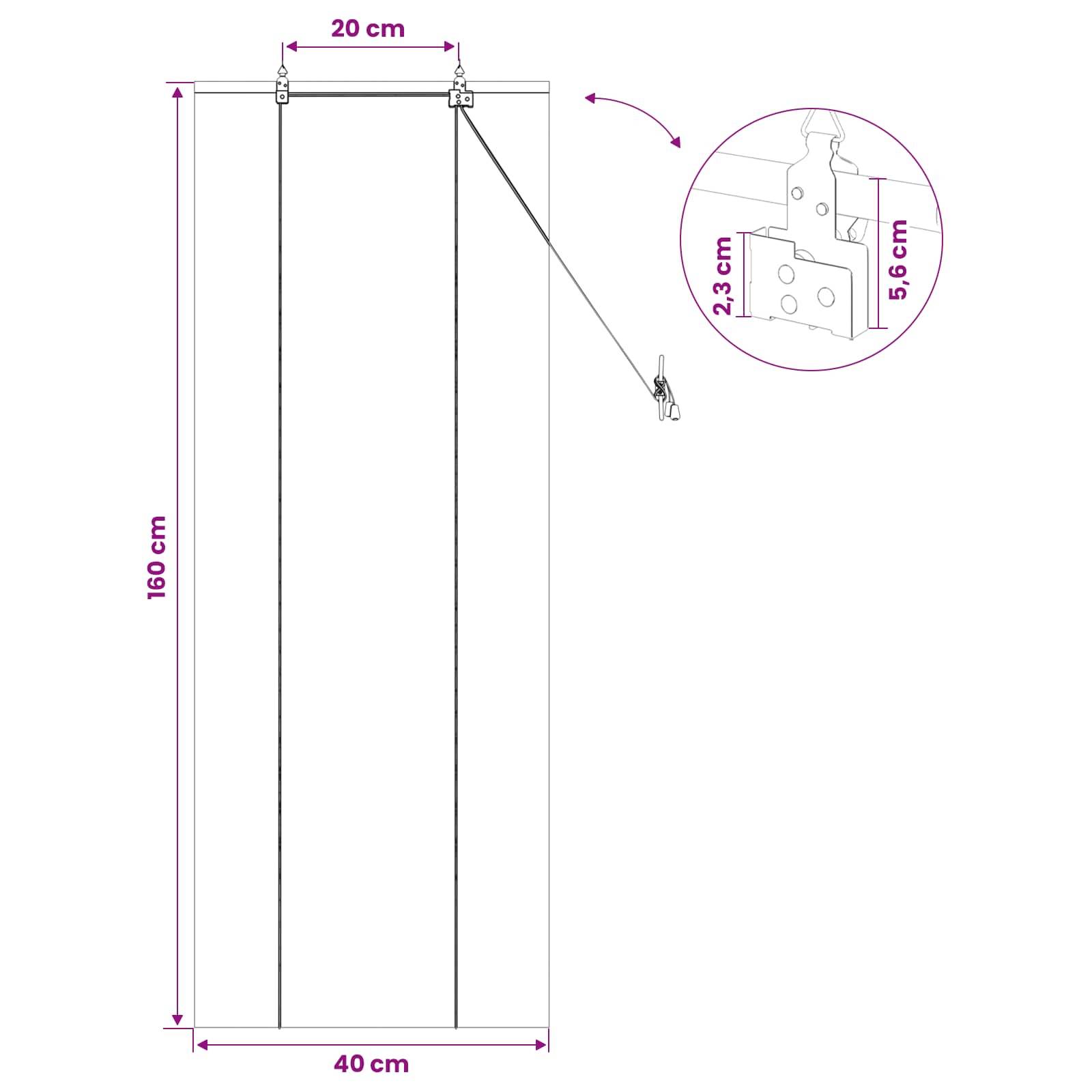 vidaXL Rollo Natur 40 x 160 cm Bambus