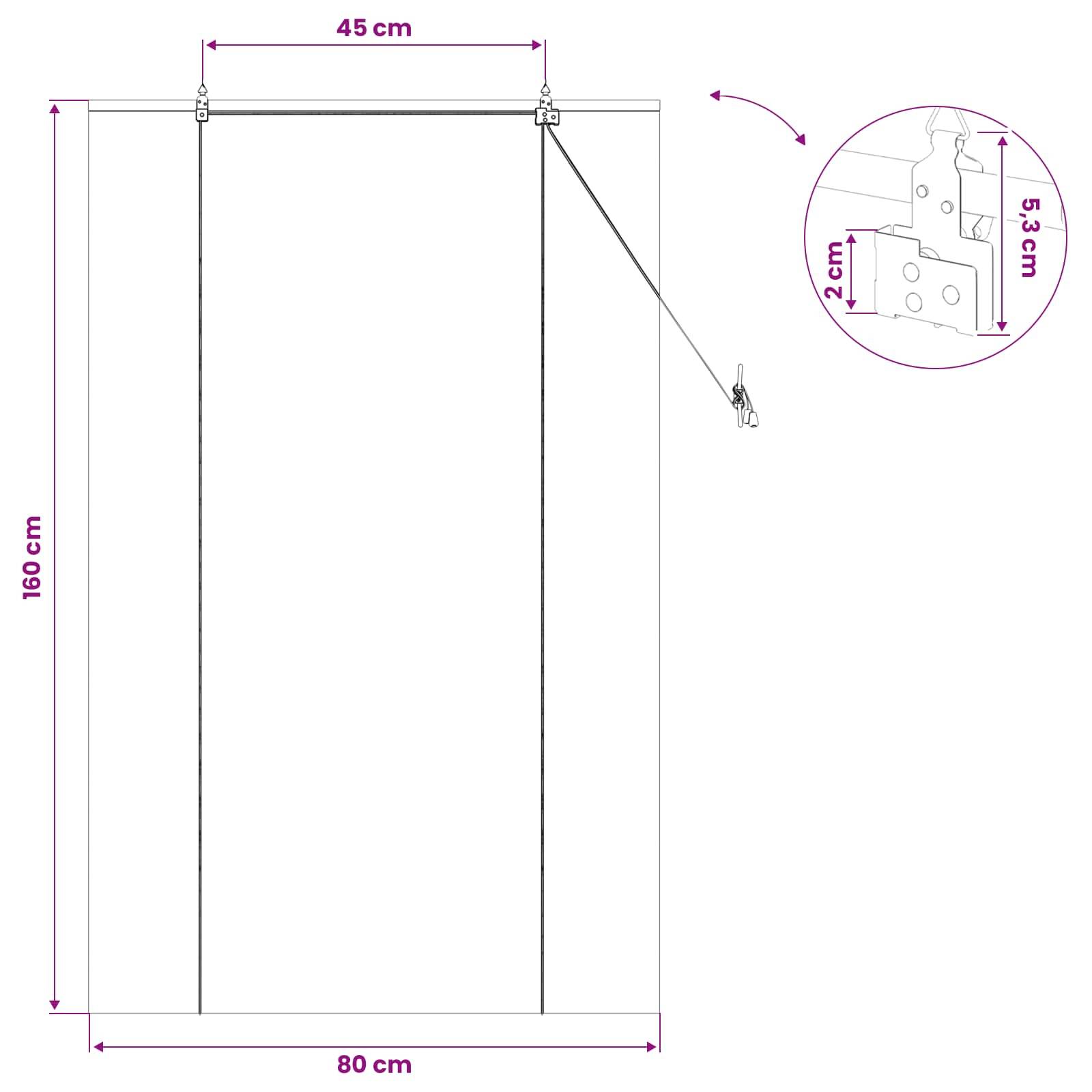 vidaXL Rollo Natur 80 x 160 cm Bambus