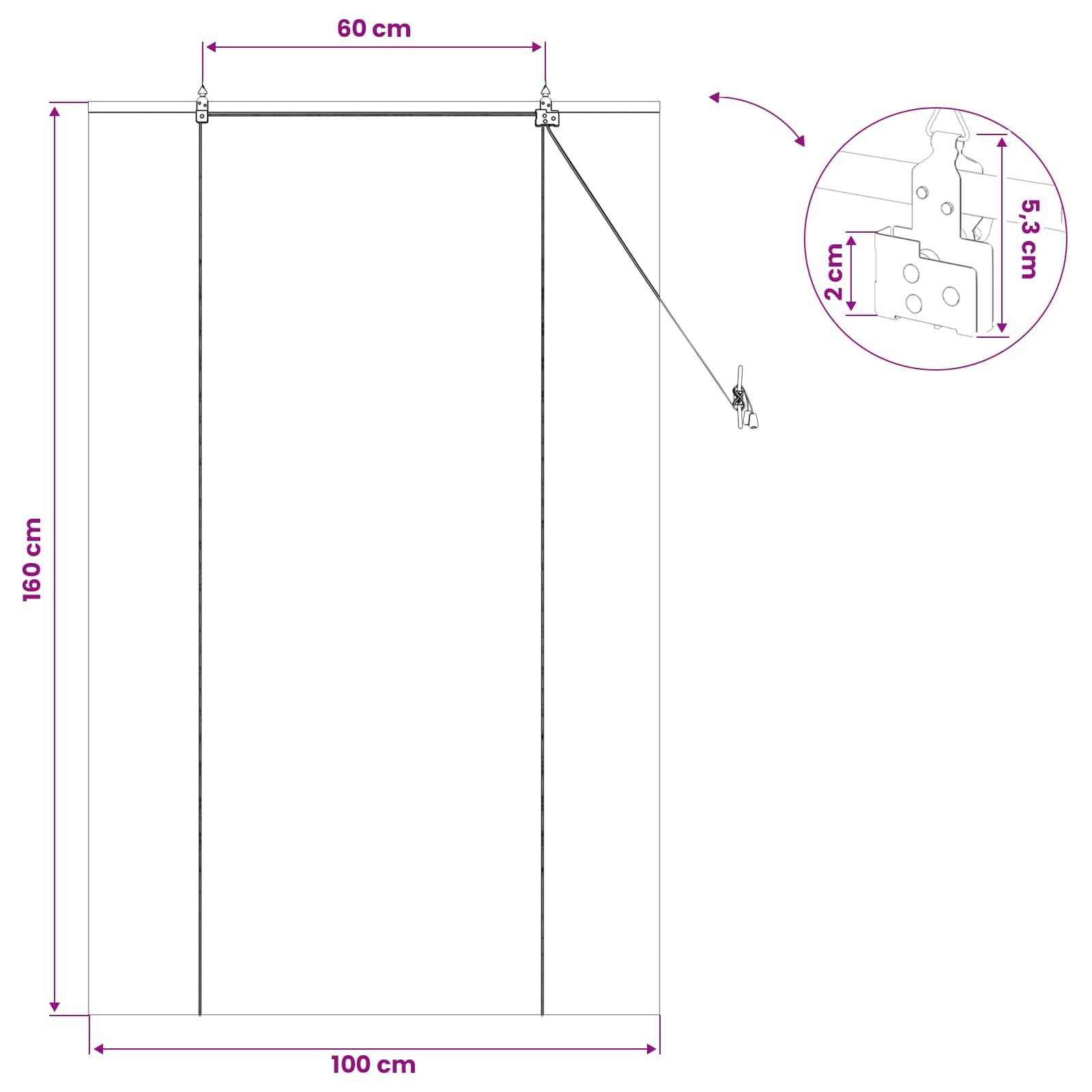 vidaXL Rollo Natur 100 x 160 cm Bambus