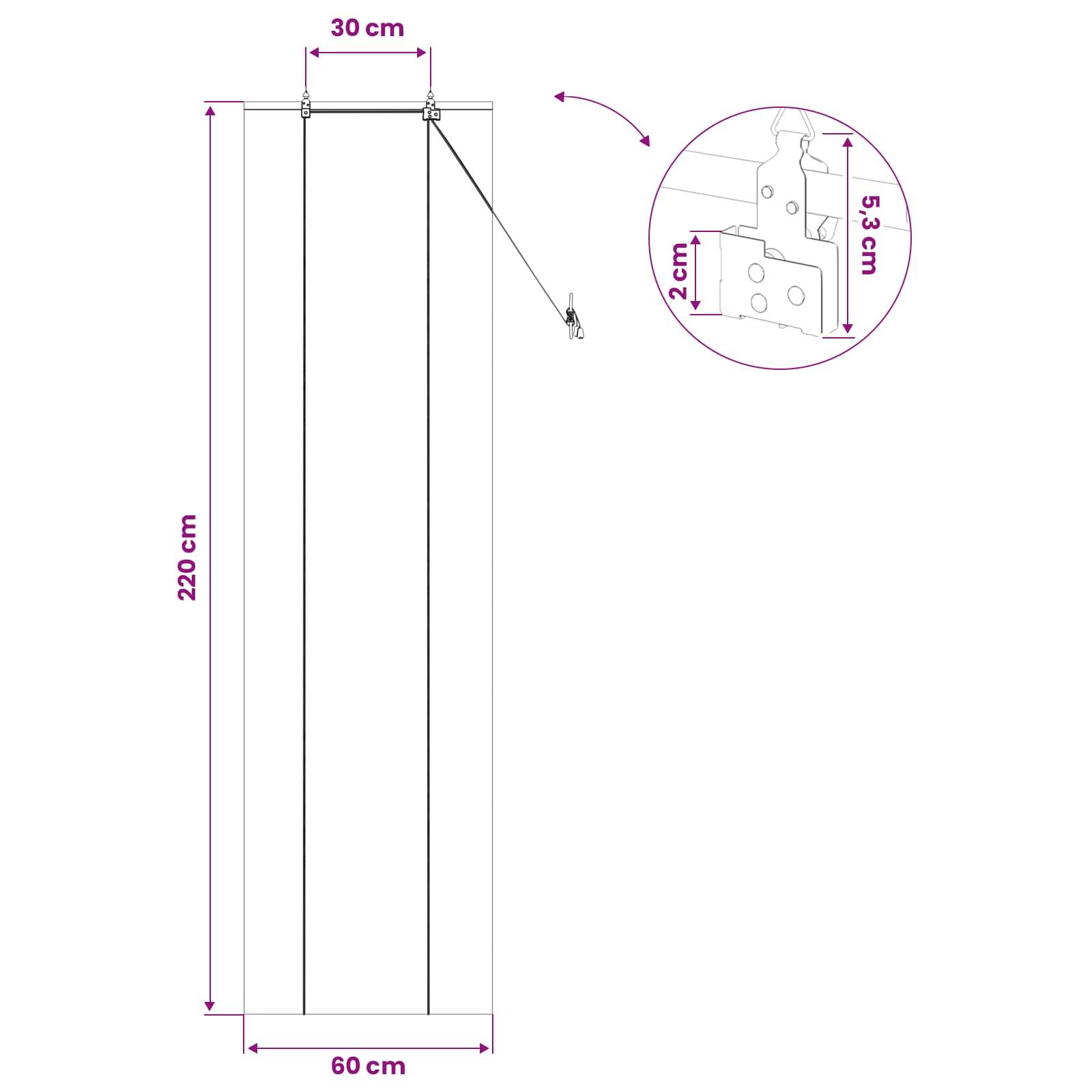 vidaXL Rollo Natur 60 x 220 cm Bambus